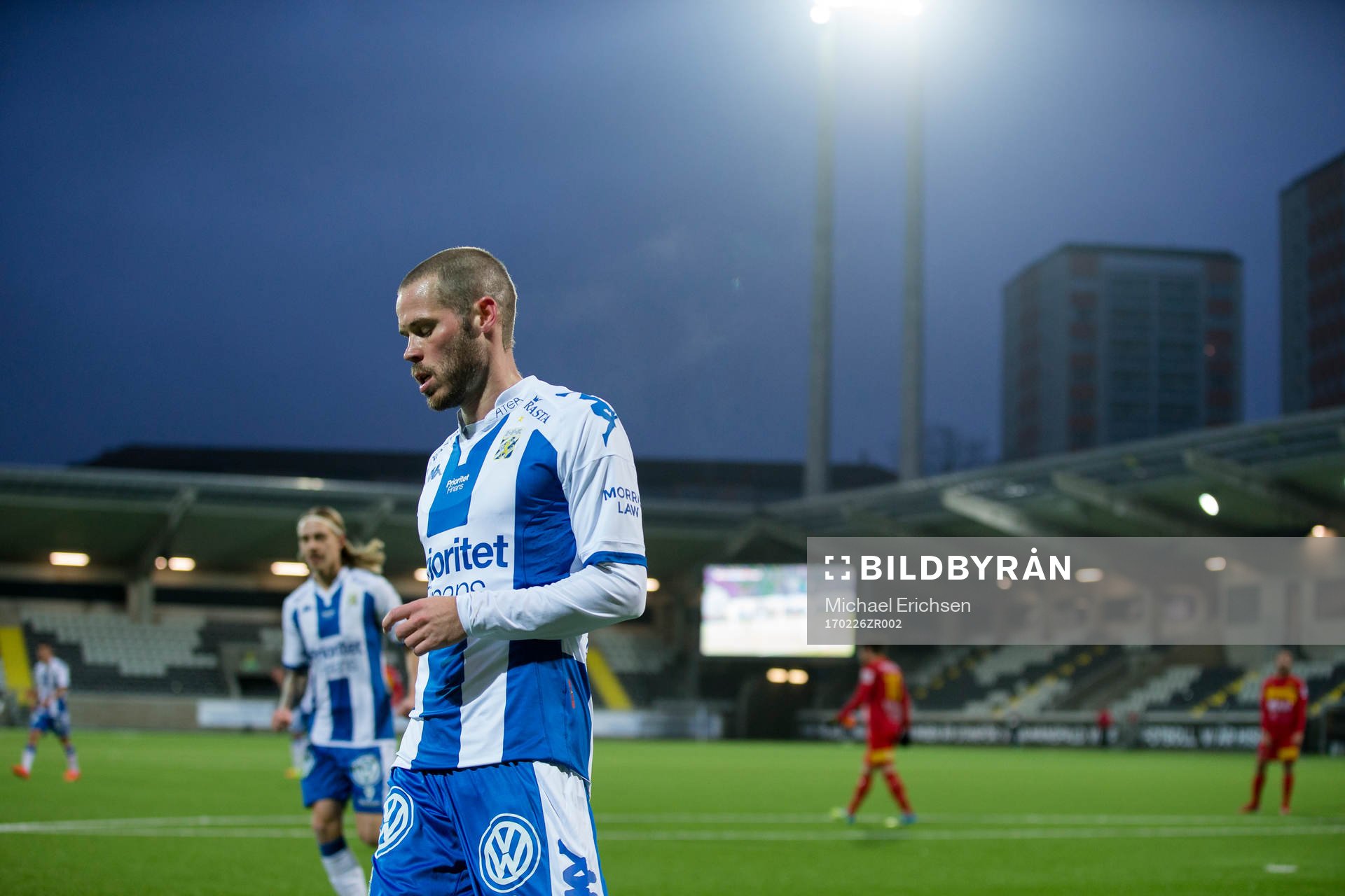 IFK Göteborgs Emil Salomonsson efter 5-0 på sin egna straffretur under fotbollsmatchen i Svenska Cupen mellan IFK Göteborg och Arameisk-Syrianska den 26 februari 2017 i Göteborg.