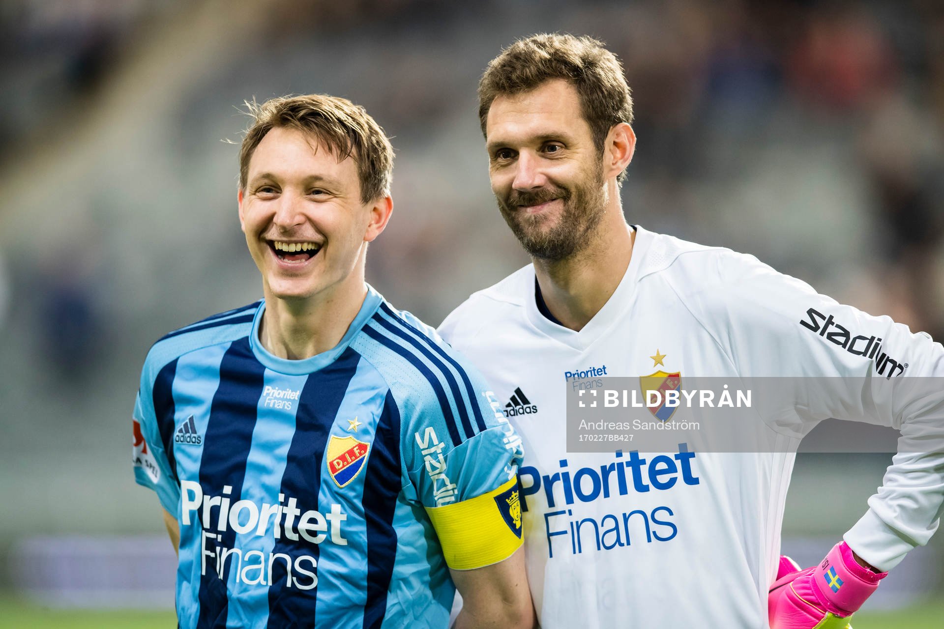 Djurgårdens Kim Källström (v) och målvakt Andreas