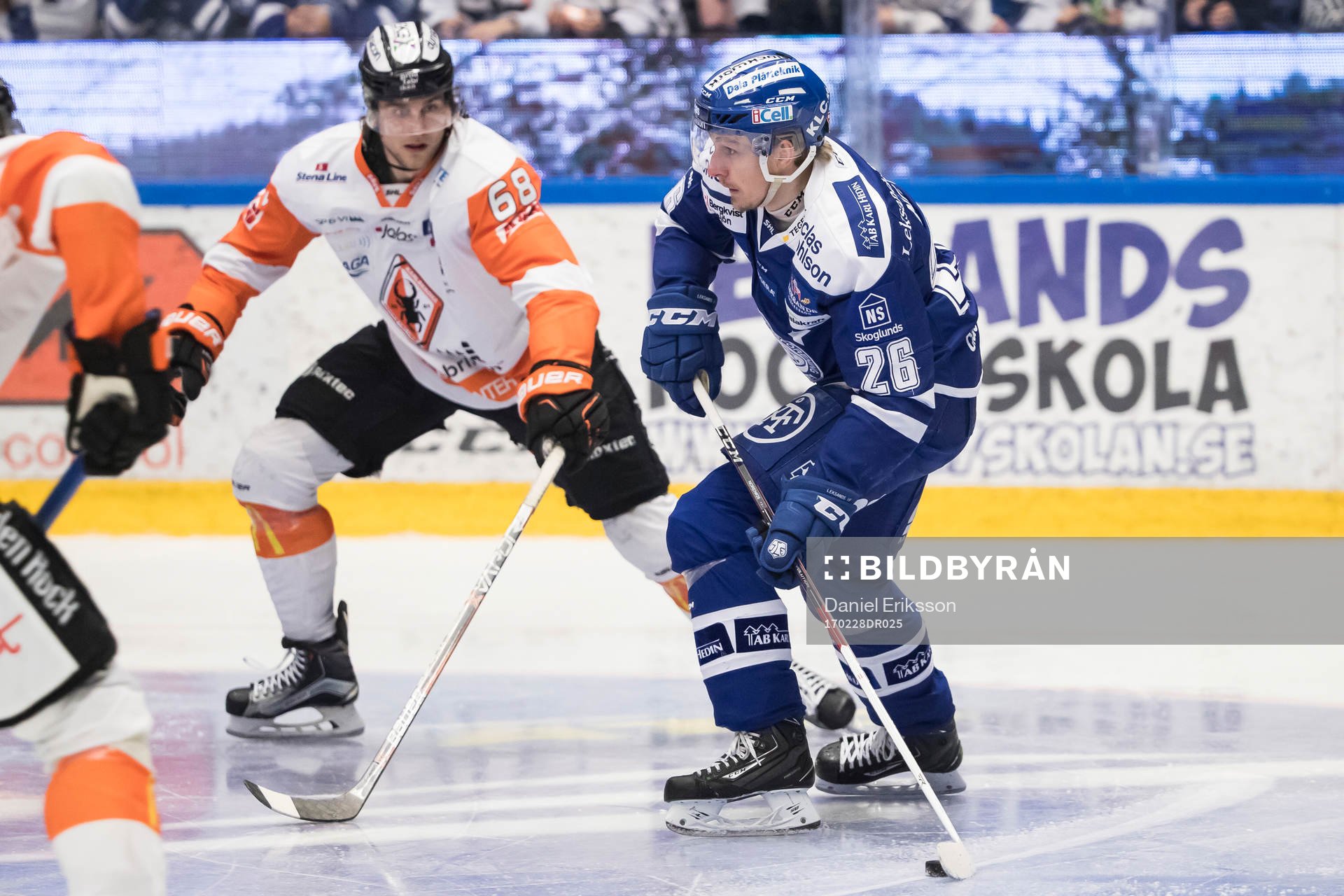 Leksands Patrik Norén och Karlskronas Daniel Gunnarsson i