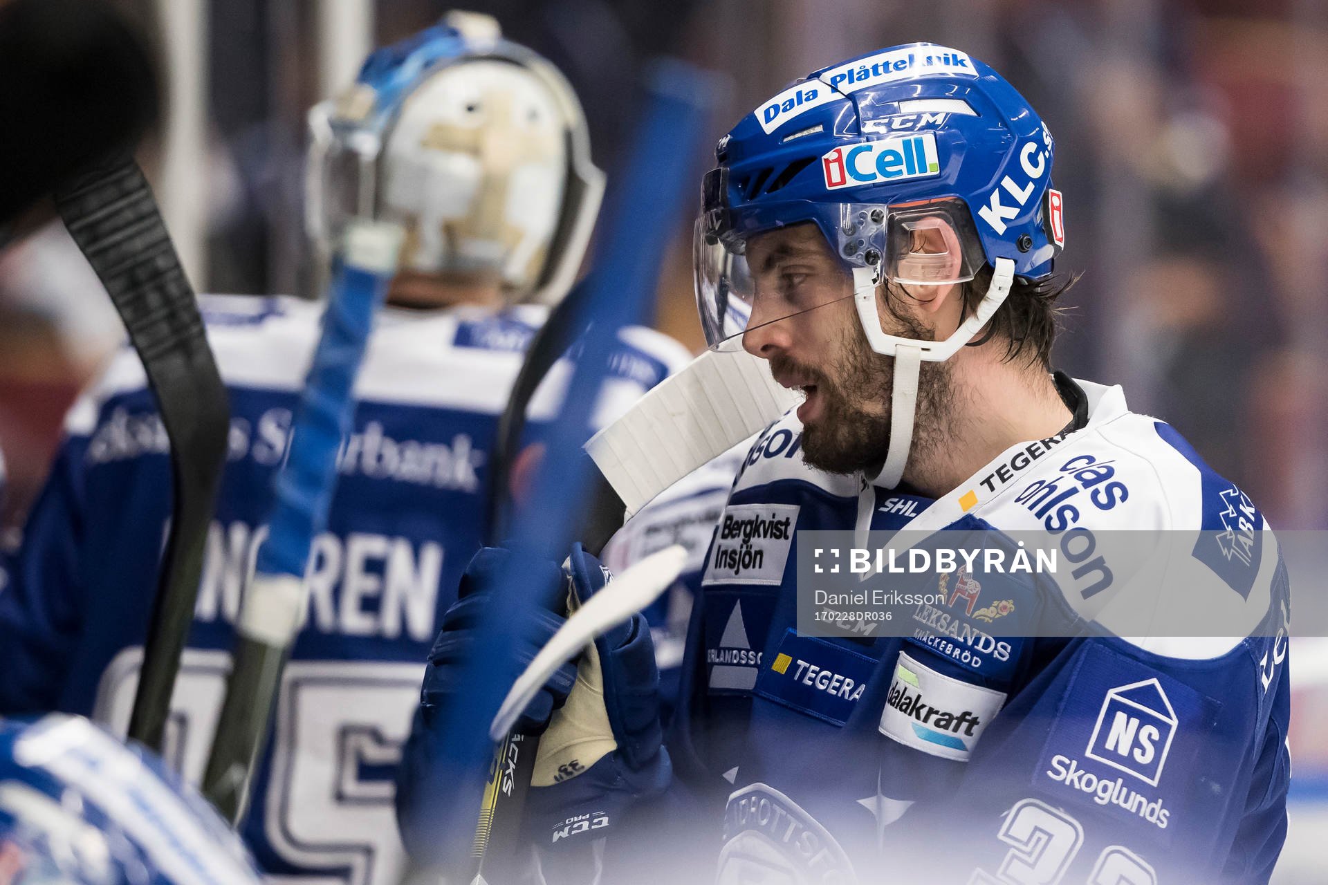 Leksands Markus Lauridsen i ishockeymatchen i SHL mellan
