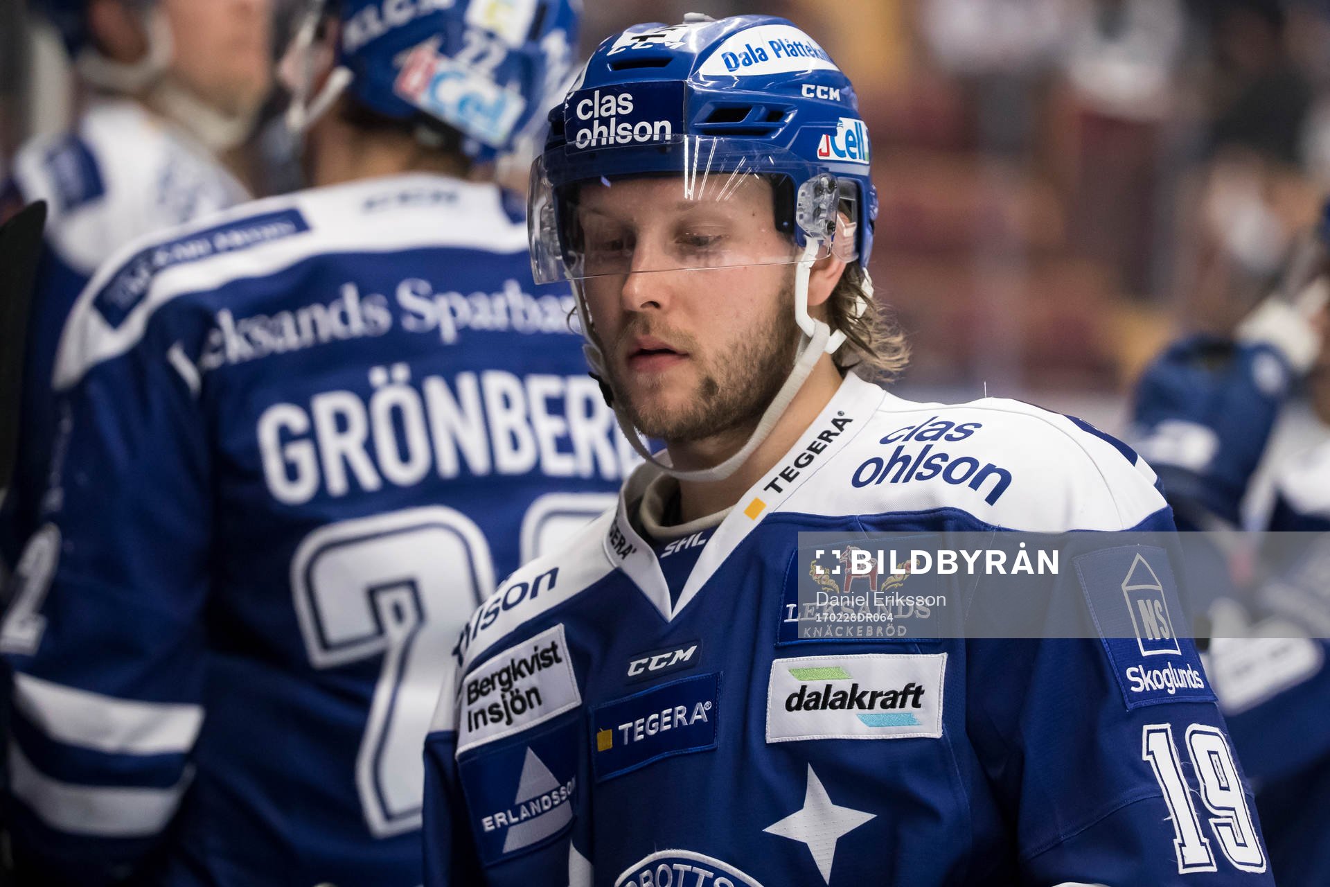 Leksands Alexander Ytterell i ishockeymatchen i SHL mellan
