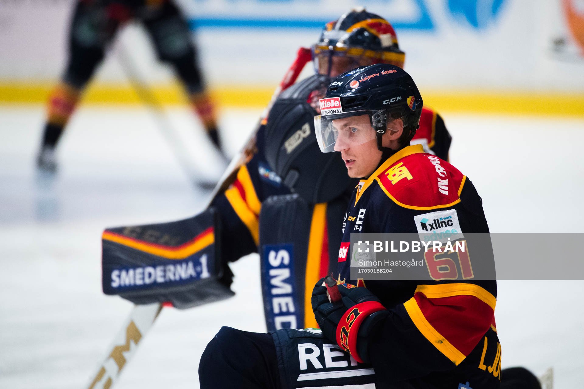 Djurgårdens Markus Ljungh före  ishockeymatchen i SHL