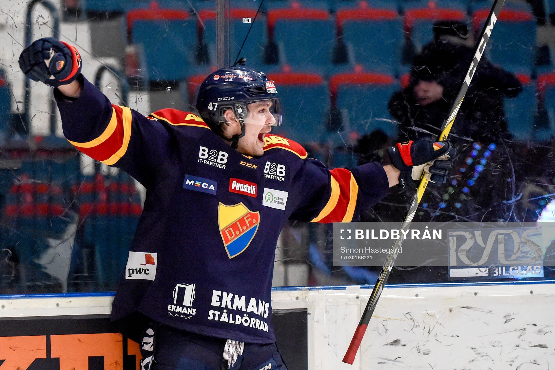 Djurgårdens Linus Johansson jublar