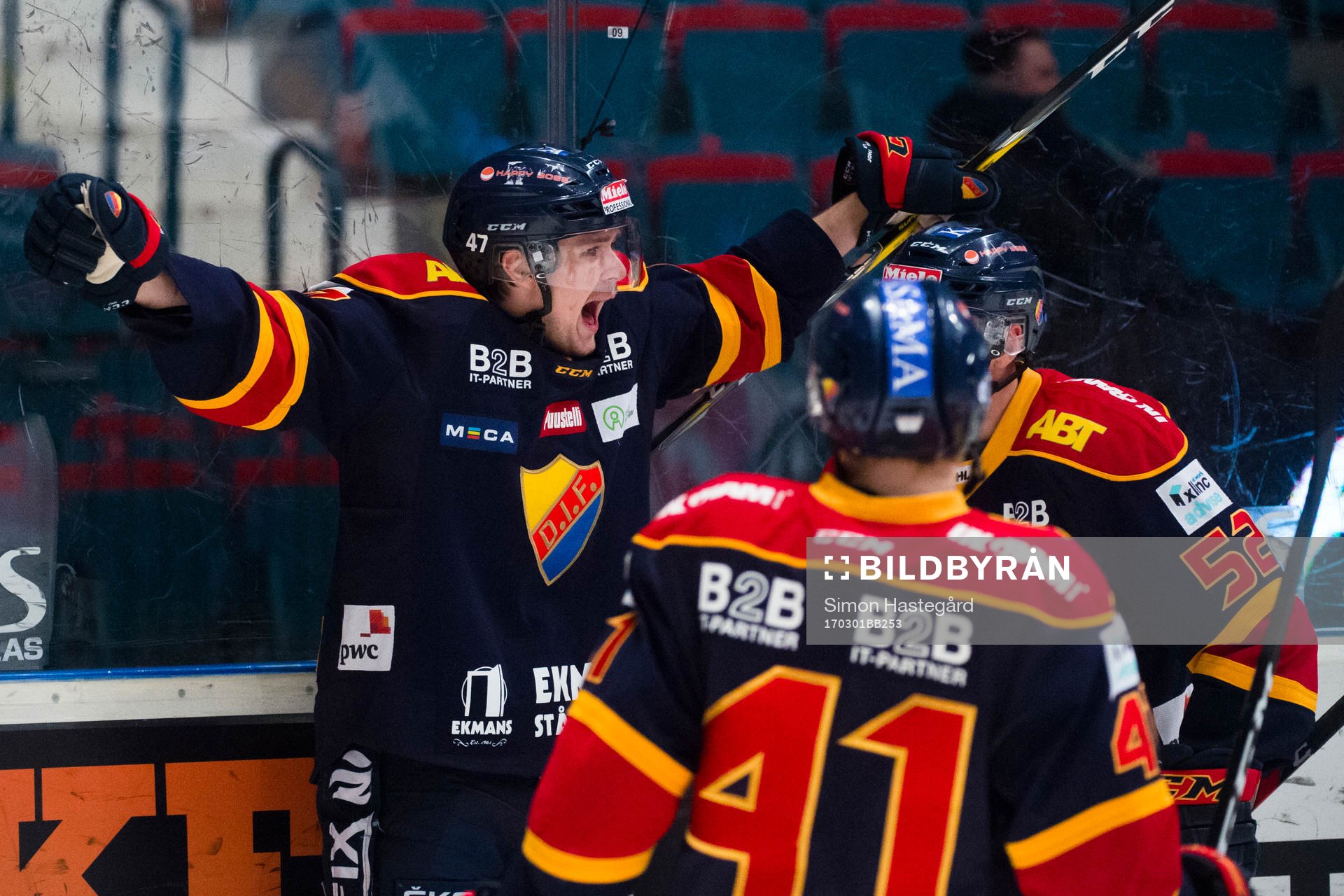 Djurgårdens Linus Johansson jublar