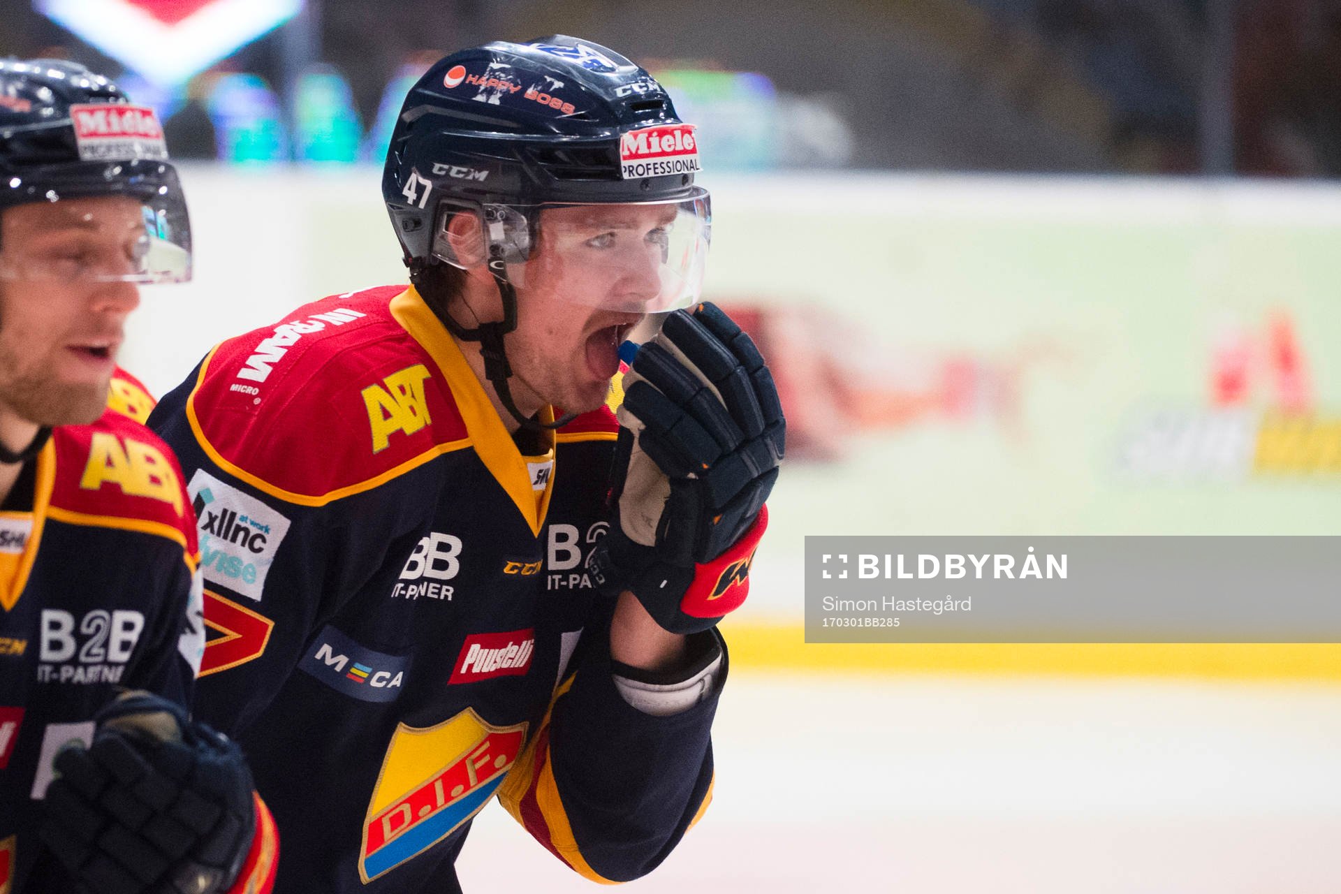 Djurgårdens Linus Johansson jublar