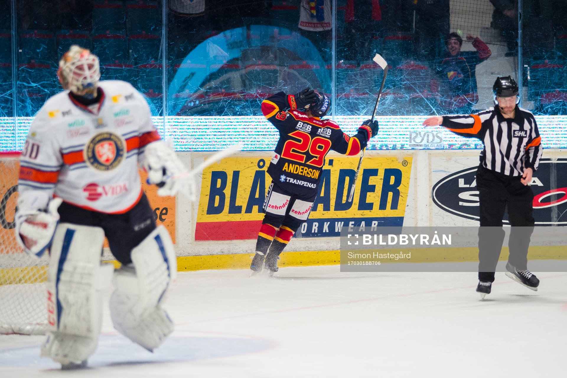 Djurgårdens Matt Anderson jublar