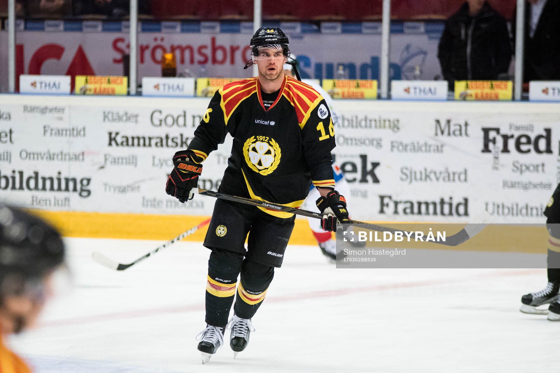 Brynäs Daniel Paille före ishockeymatchen i SHL mellan