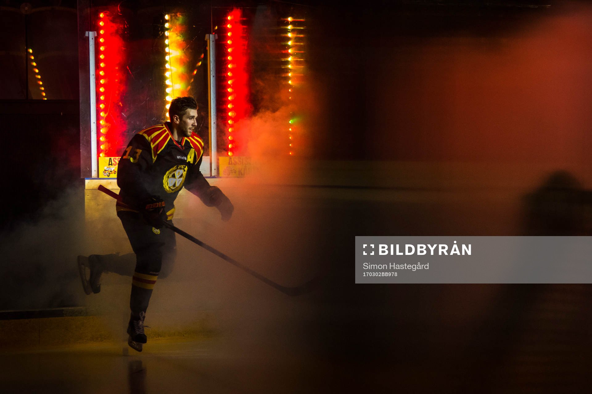 Brynäs Ryan Gunderson före ishockeymatchen i SHL mellan