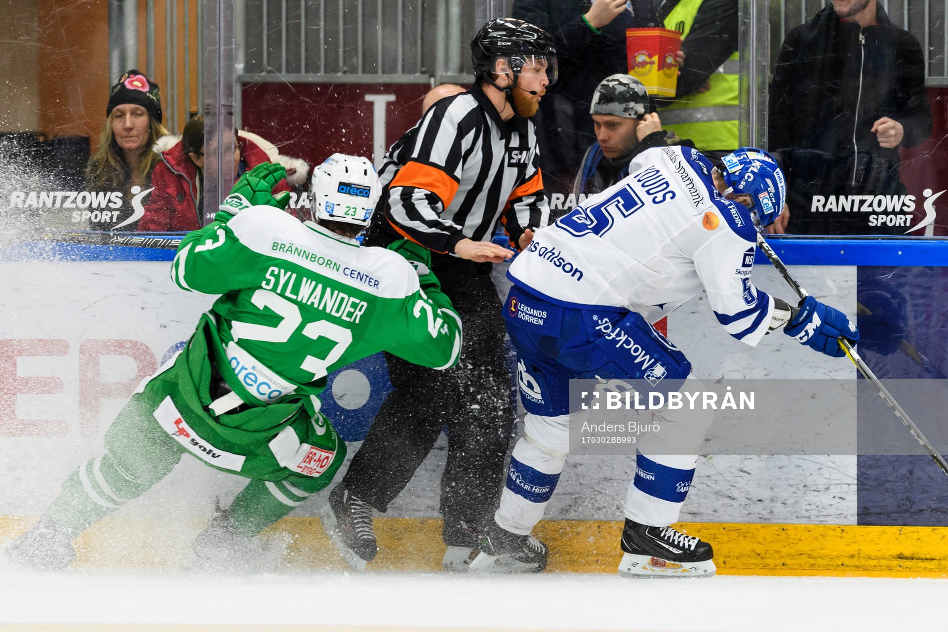 Rögles Daniel Sylwander (v) och Leksands Benjamin Youds