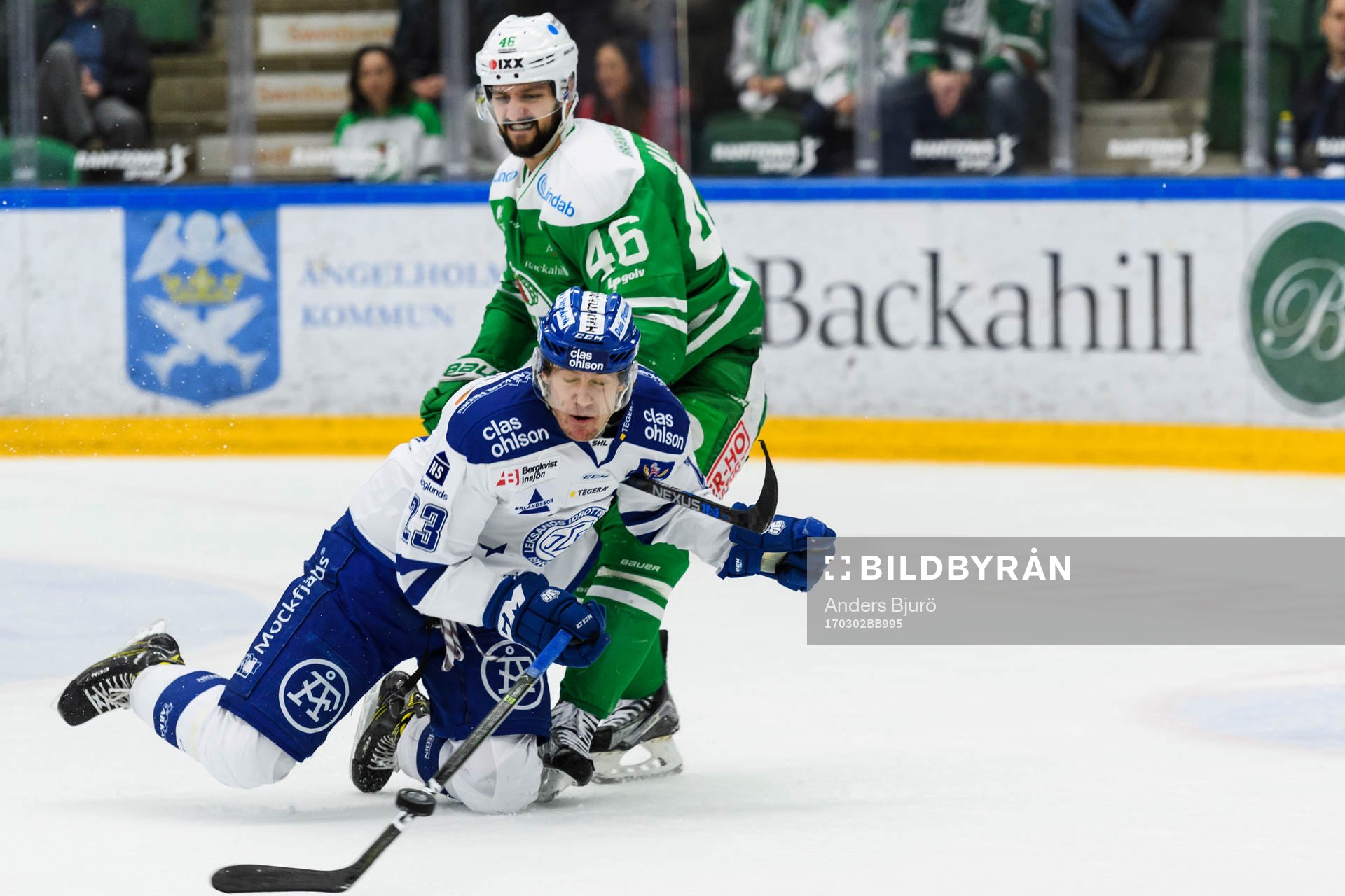 Leksands Sondre Olden och Rögles Kevin Marshall