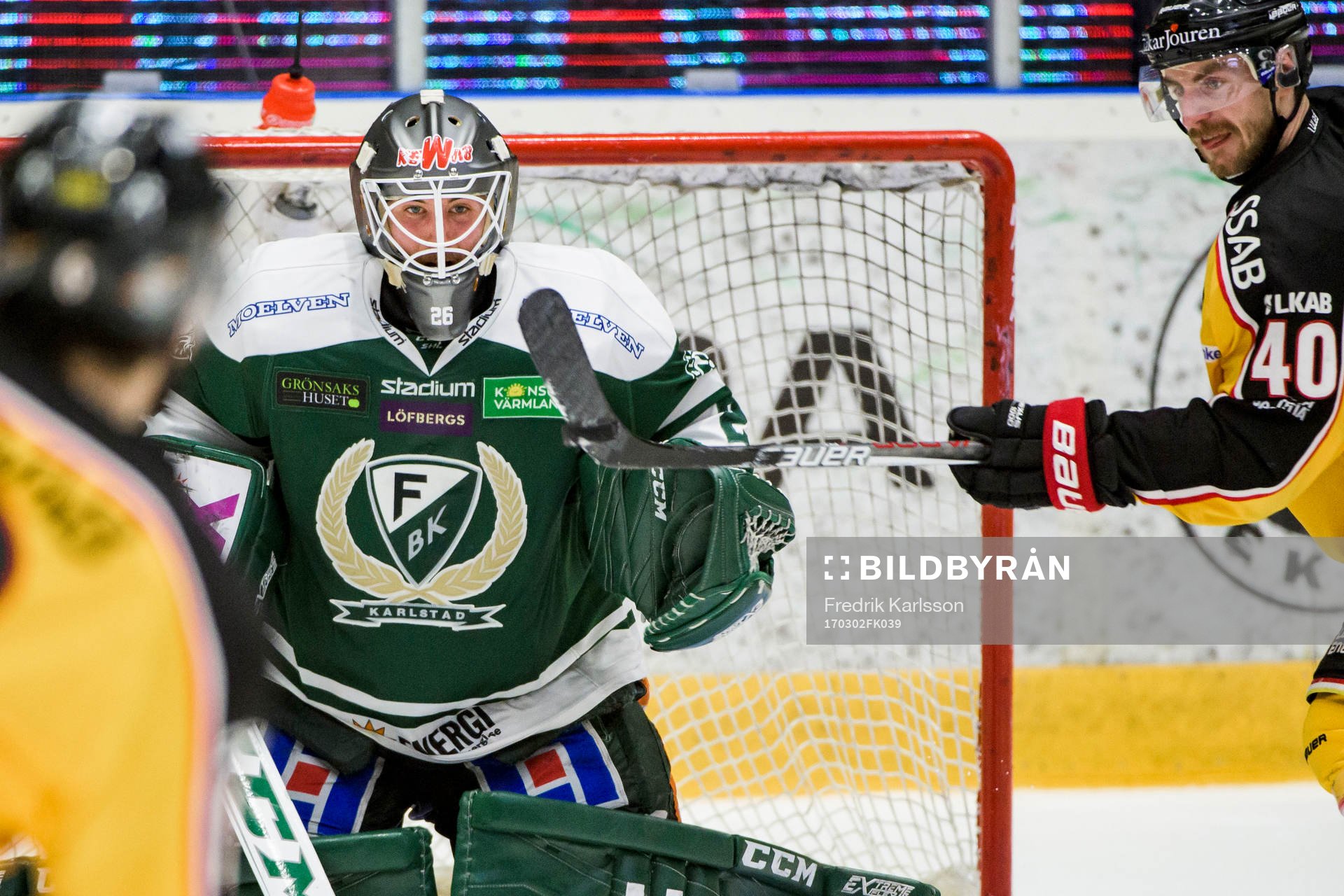 Färjestads målvakt Stefan Steen och Luleås Kael