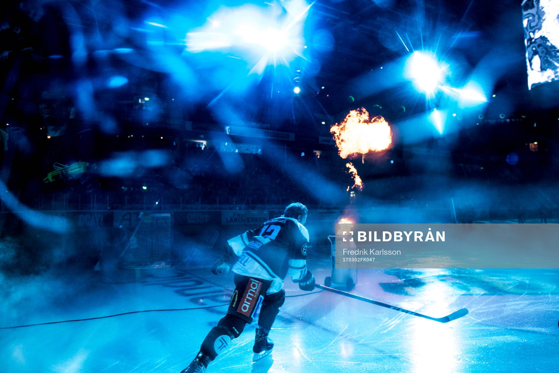 Färjestads Gustaf Thorell innan ishockeymatchen i SHL