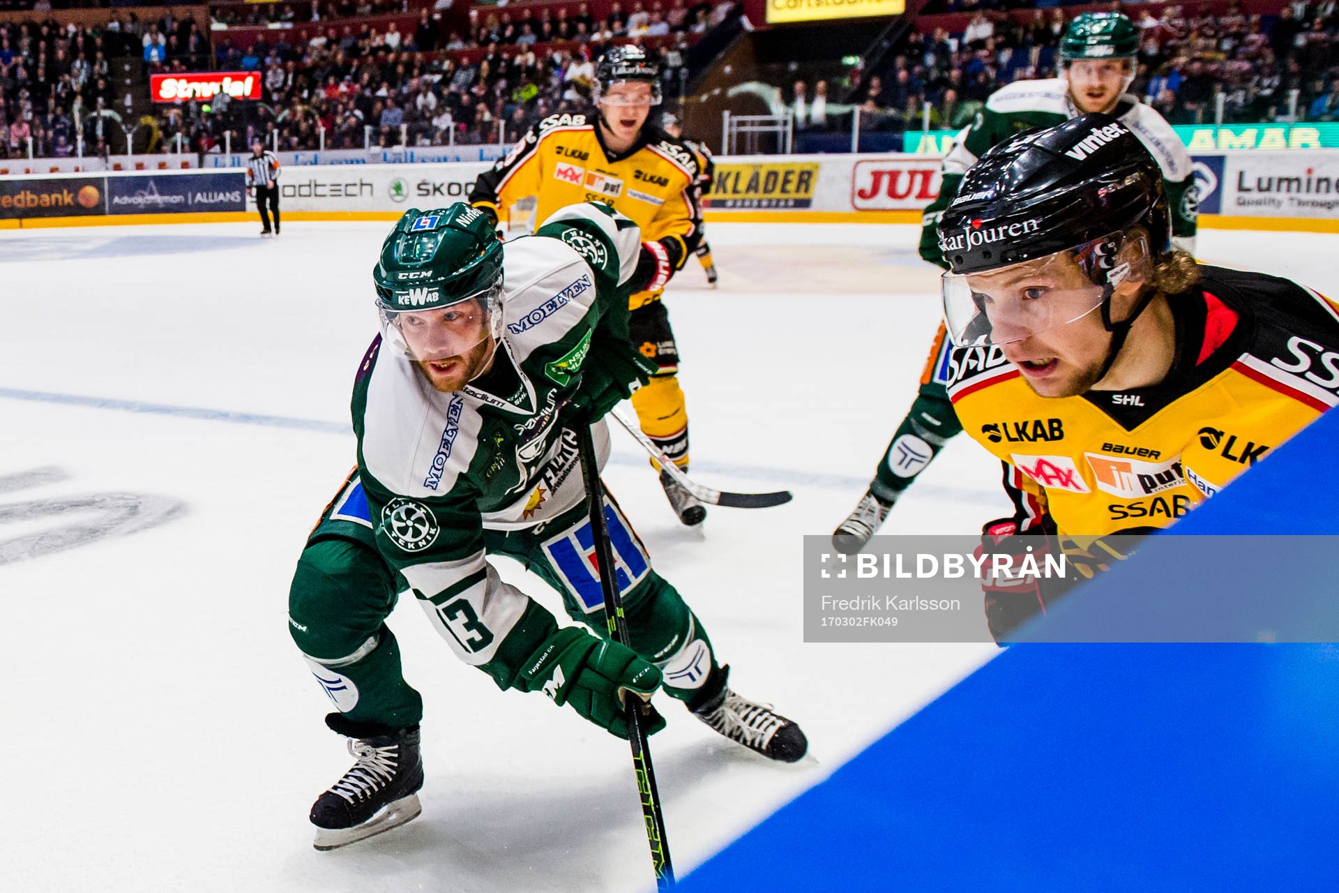 Färjestads Linus Persson och Luleås Einar Emanuelsson
