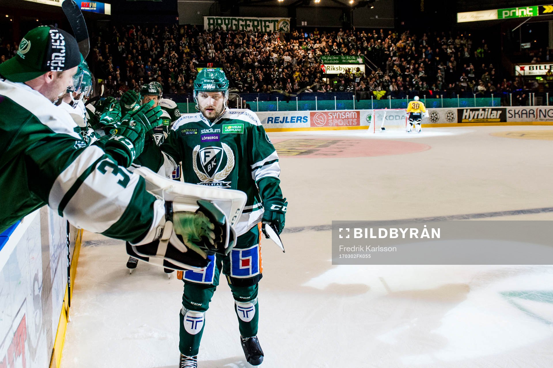 Färjestads Mikael Wikstrand jublar