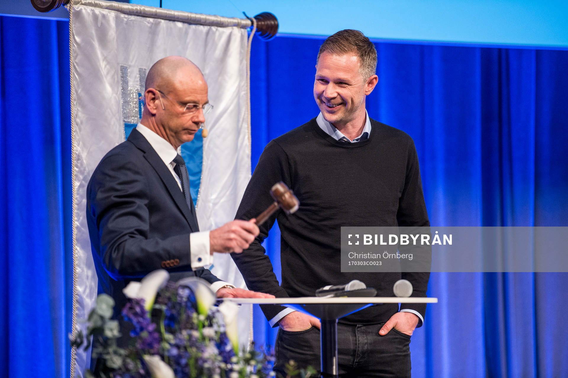 Håkan Jeppsson, ordförande och tränaren Magnus Pehrsson