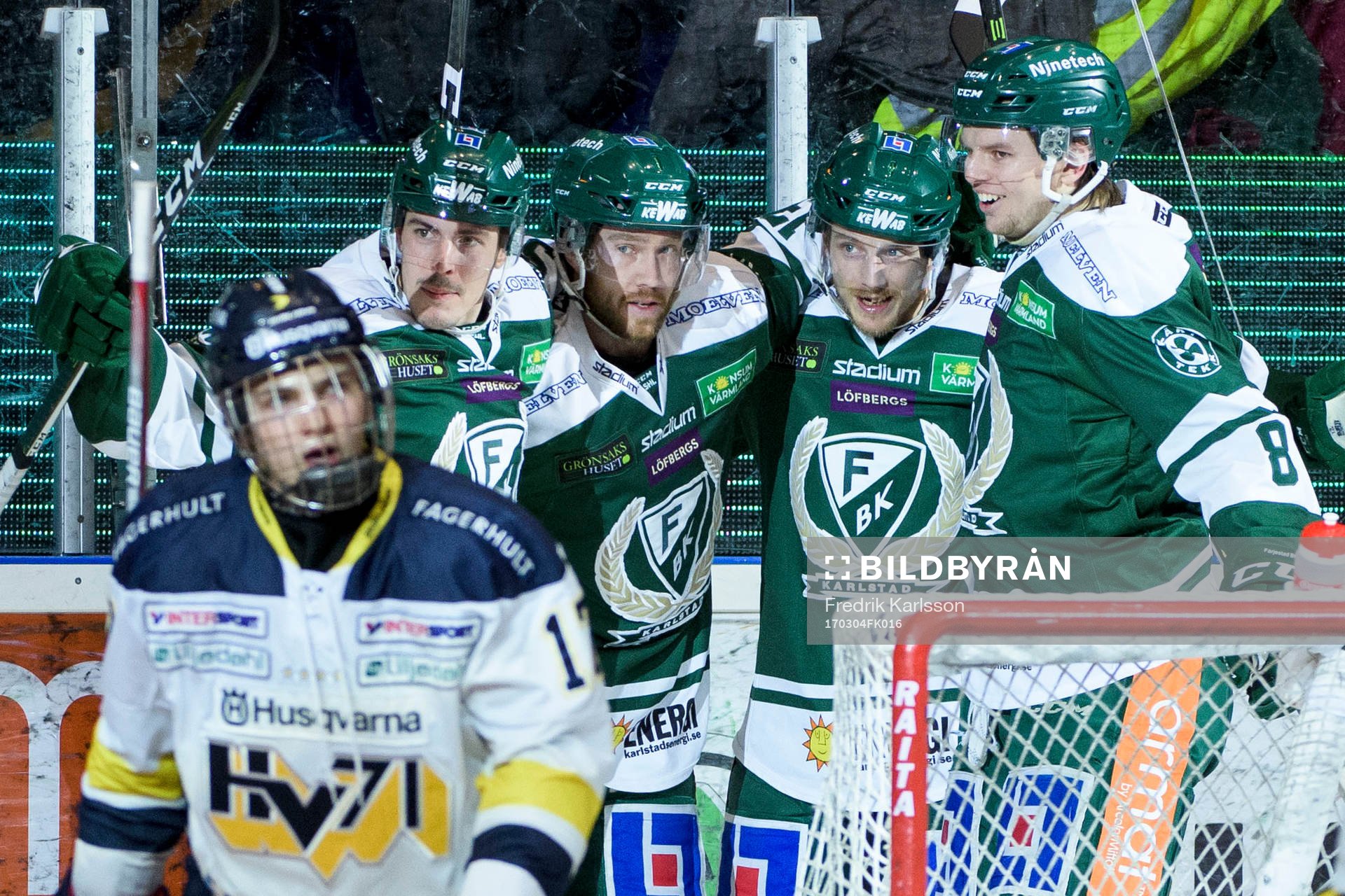 Färjestads Sebastian Erixon, Linus Persson, Gustaf Thorell