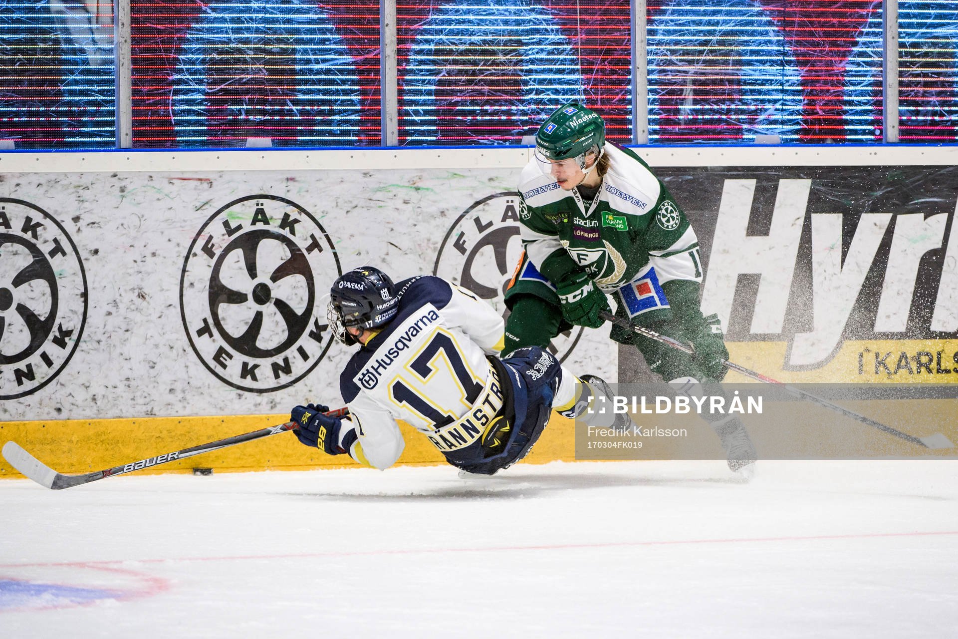 s Erik Brännström och Färjestads Joakim Nygård