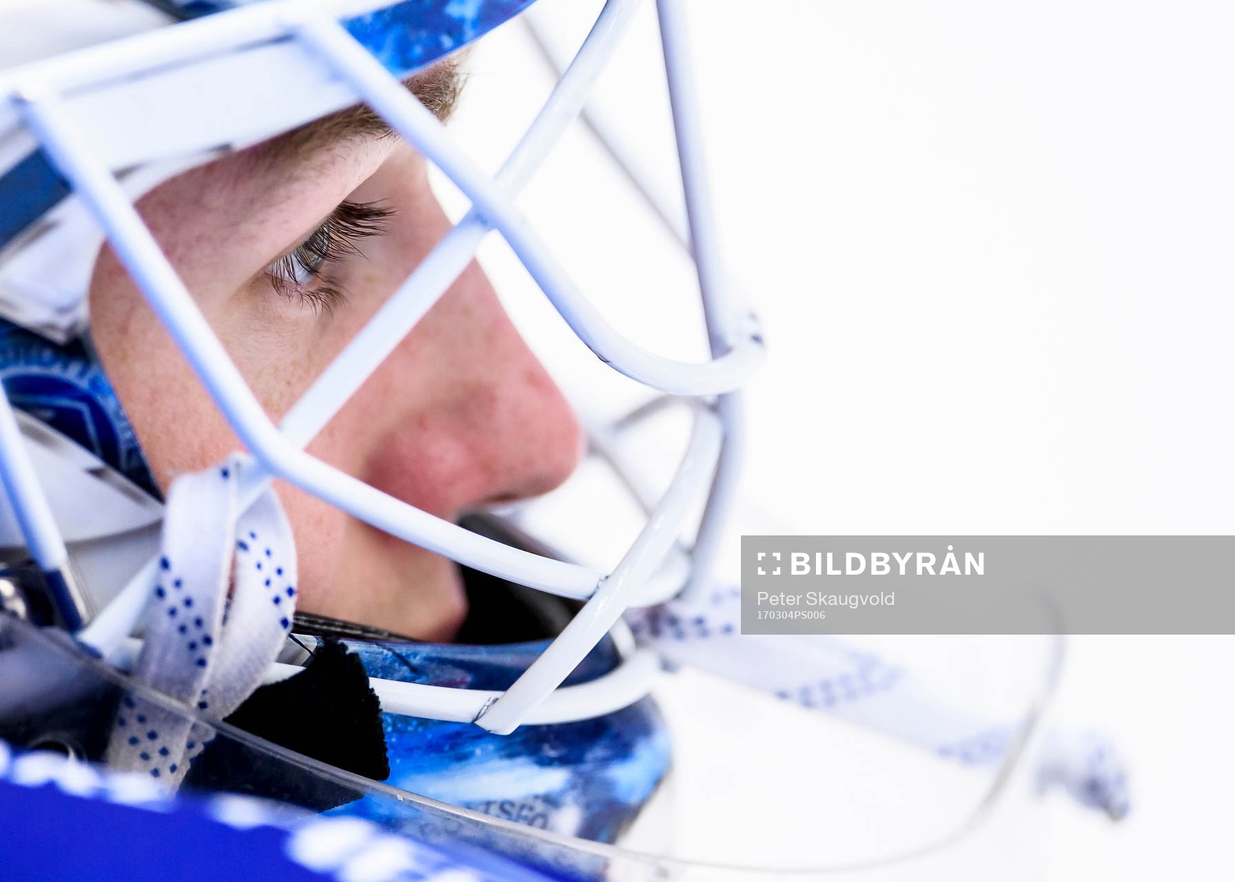 Leksands målvakt Henrik Haukeland på uppvärmningen
