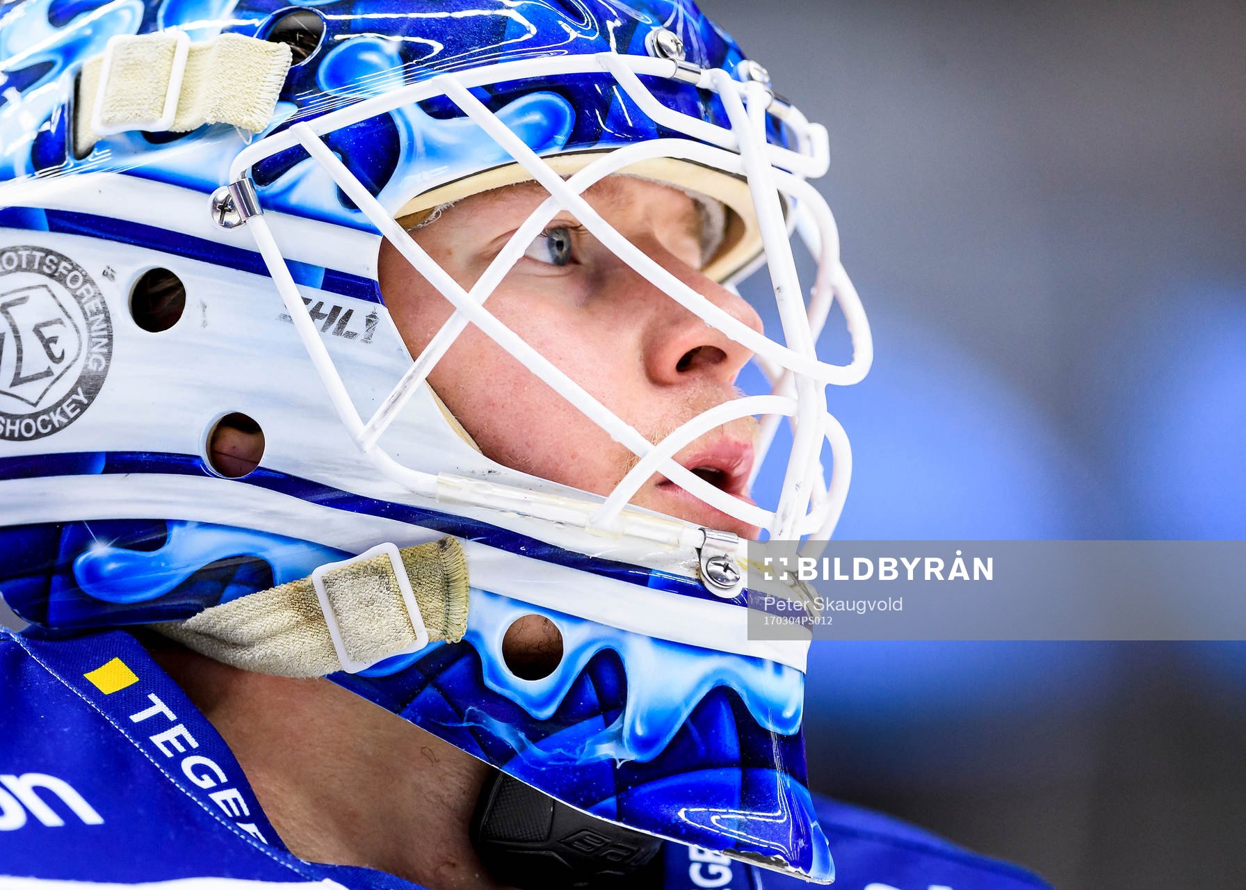 Leksands målvakt Atte Engren på uppvärmningen