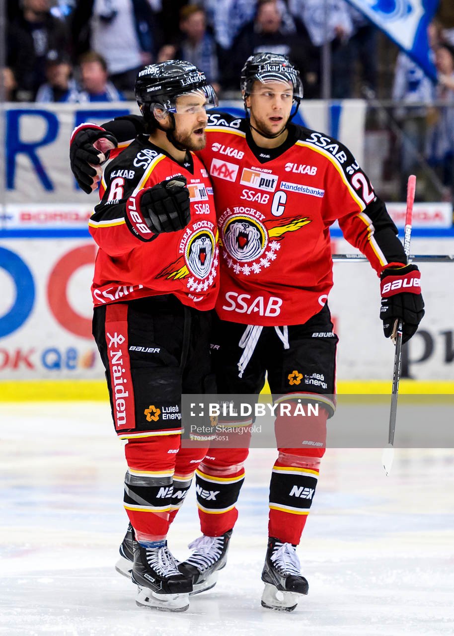 Luleås Craig Schira (v) jublar