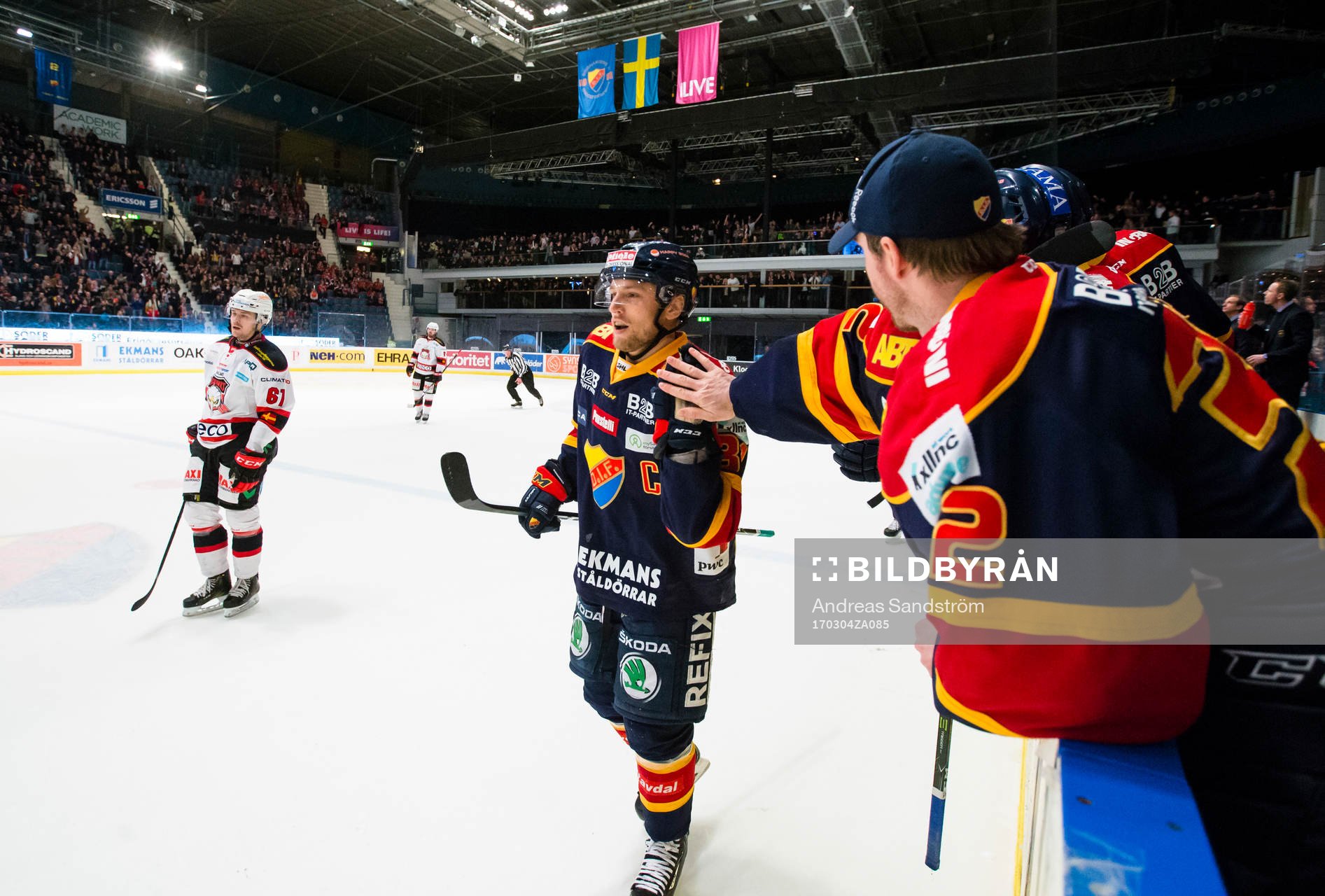 Djurgårdens Calle Ridderwall gör 2-0 och firar med