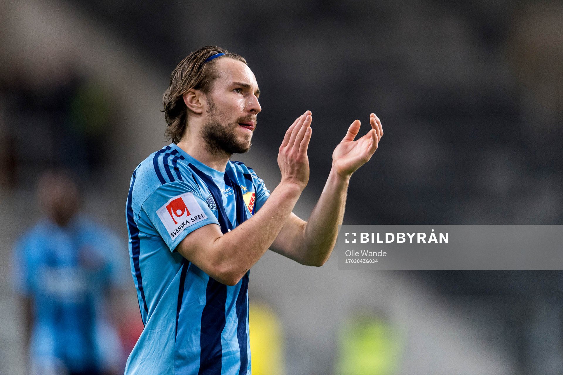  Djurgårdens Kevin Walker under fotbollsmatchen i Svenska Cupen mellan Djurgården och Helsingborg den 4 mars 2017 i Stockholm. 
