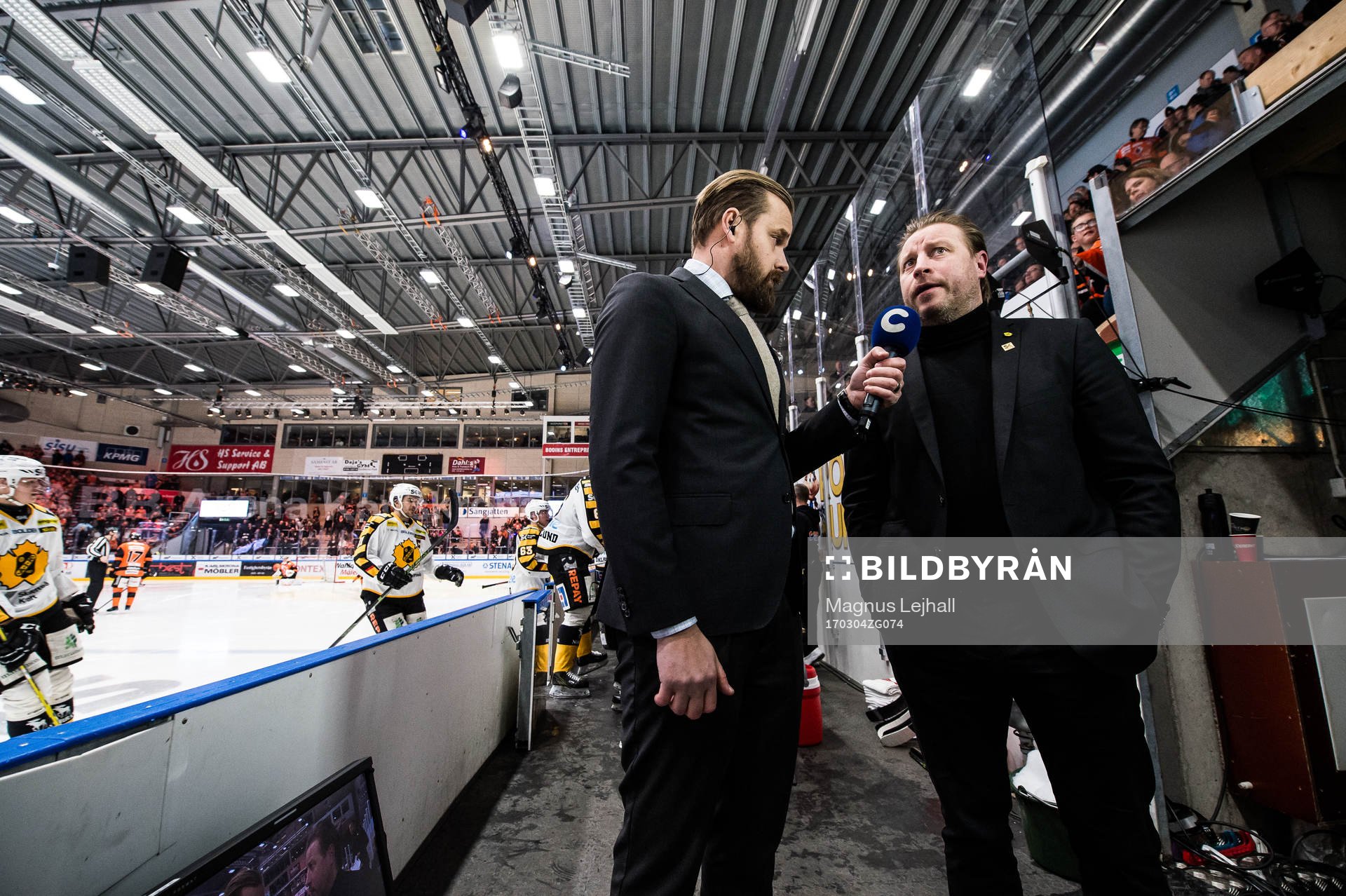 Sanny Lindström från Cmore intervjuar Skellefteås
