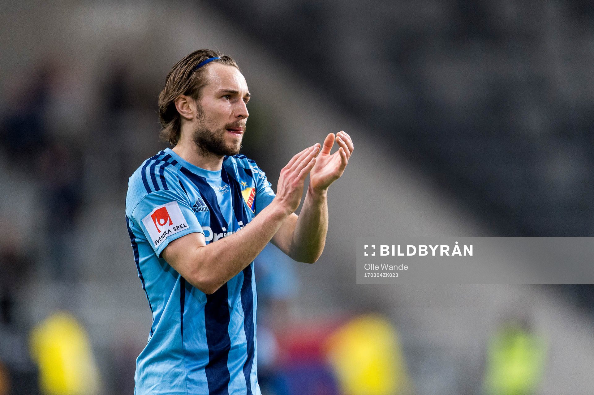  Djurgårdens Kevin Walker under fotbollsmatchen i Svenska Cupen mellan Djurgården och Helsingborg den 4 mars 2017 i Stockholm. 