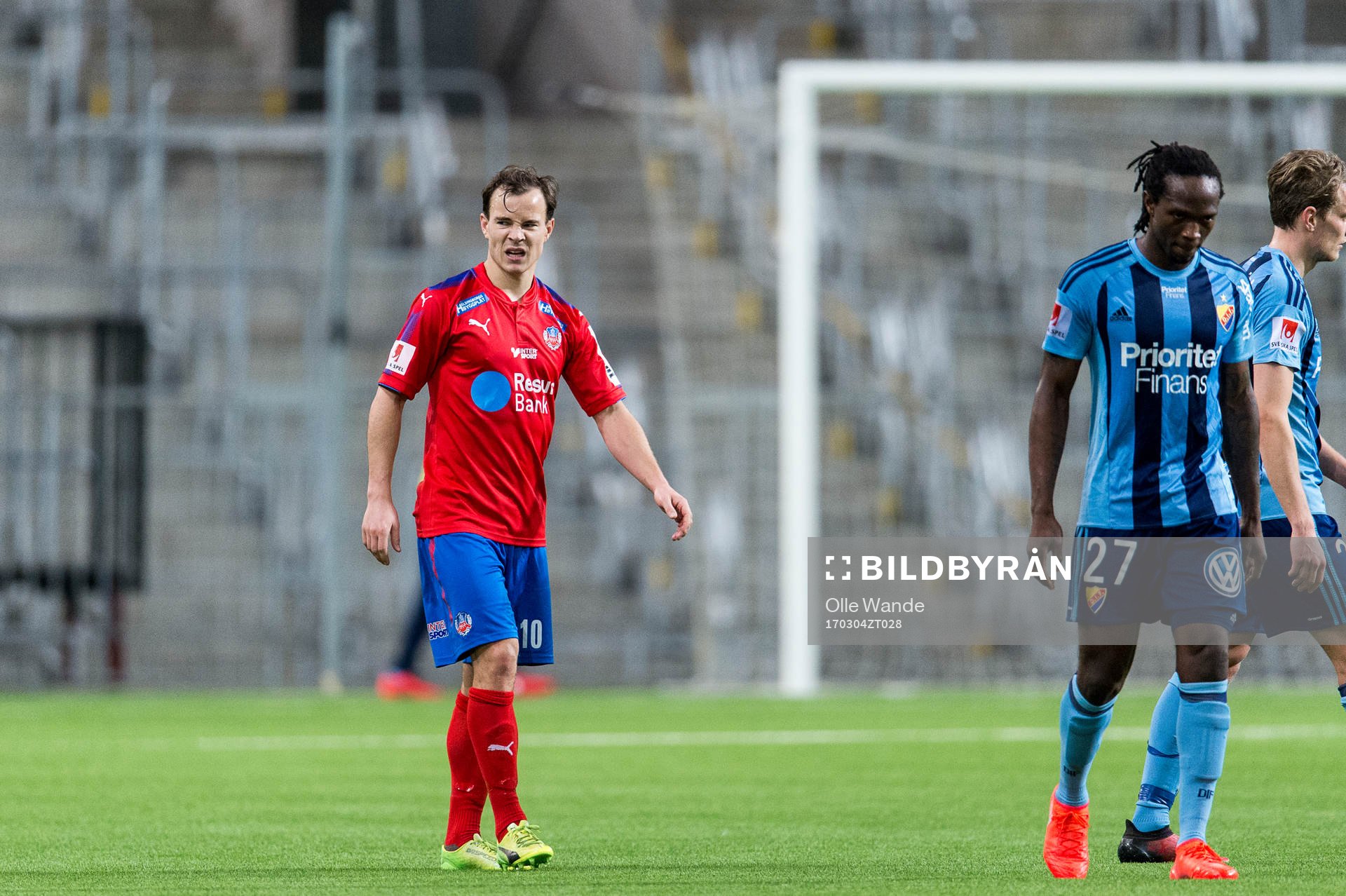  Helsingborgs Anton Wede efter fotbollsmatchen i Svenska Cupen mellan Djurgården och Helsingborg den 4 mars 2017 i Stockholm. 