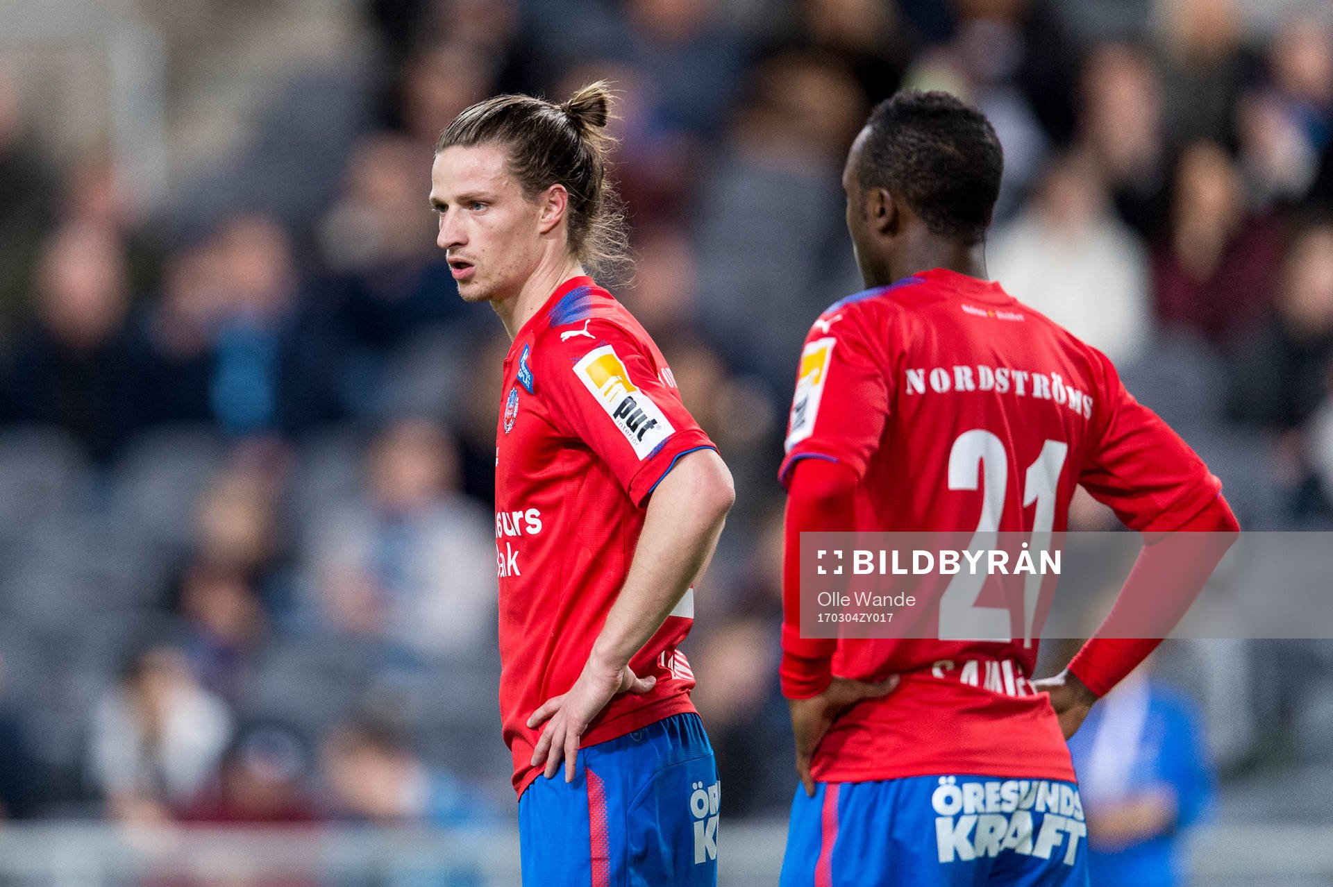 Helsingborgs Jesper Lange och Monday Samuel