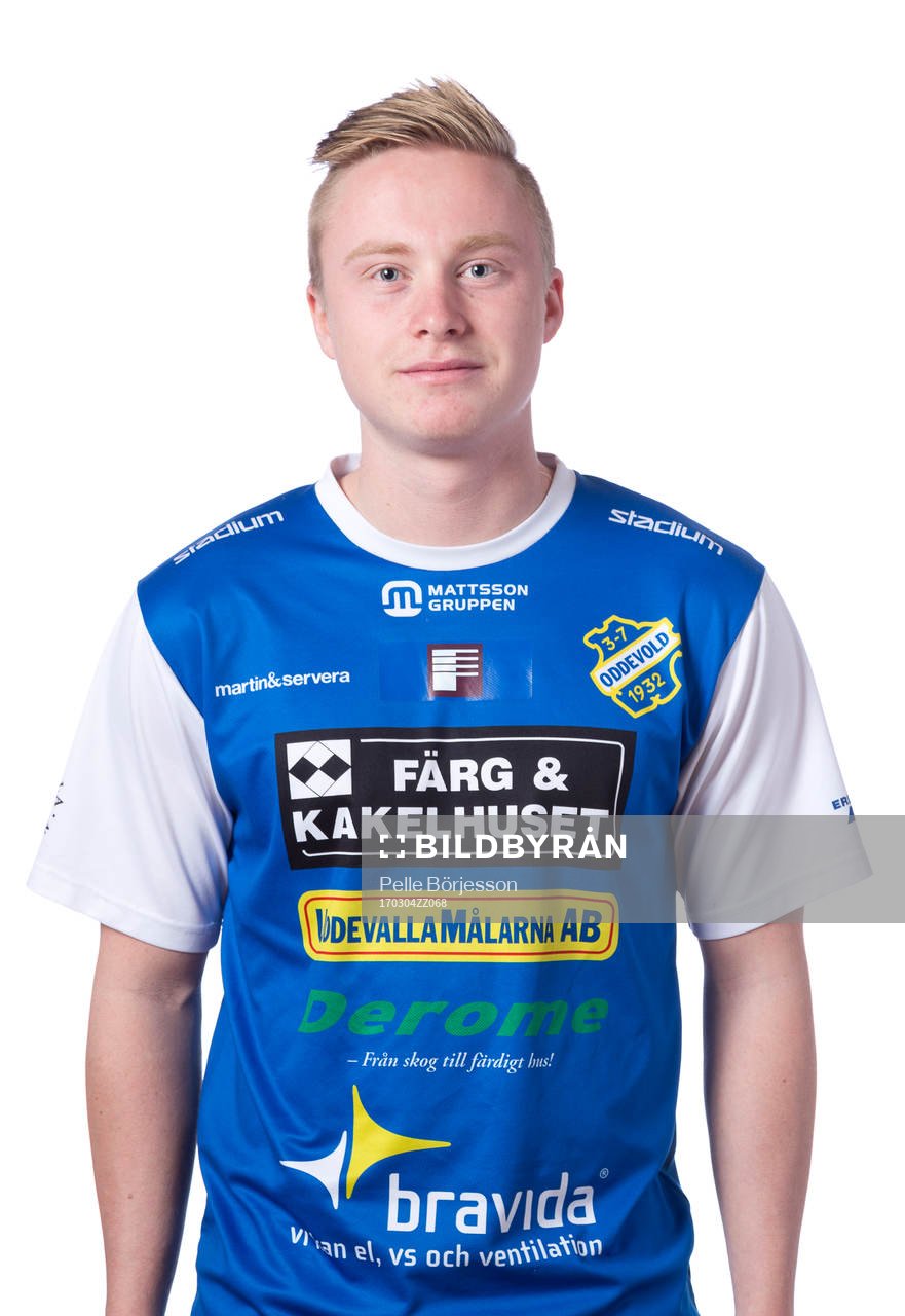 Oddevolds Adam Engelbrektsson poserar för ett porträtt den 4 mars 2017 i Uddevalla.