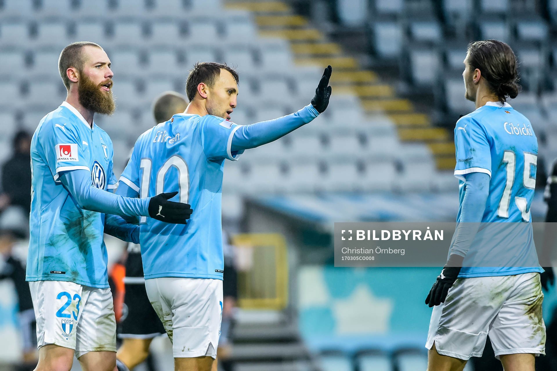 Malmö FFs Jo Inge Berget, Magnus Wolff Eikrem och Pawel