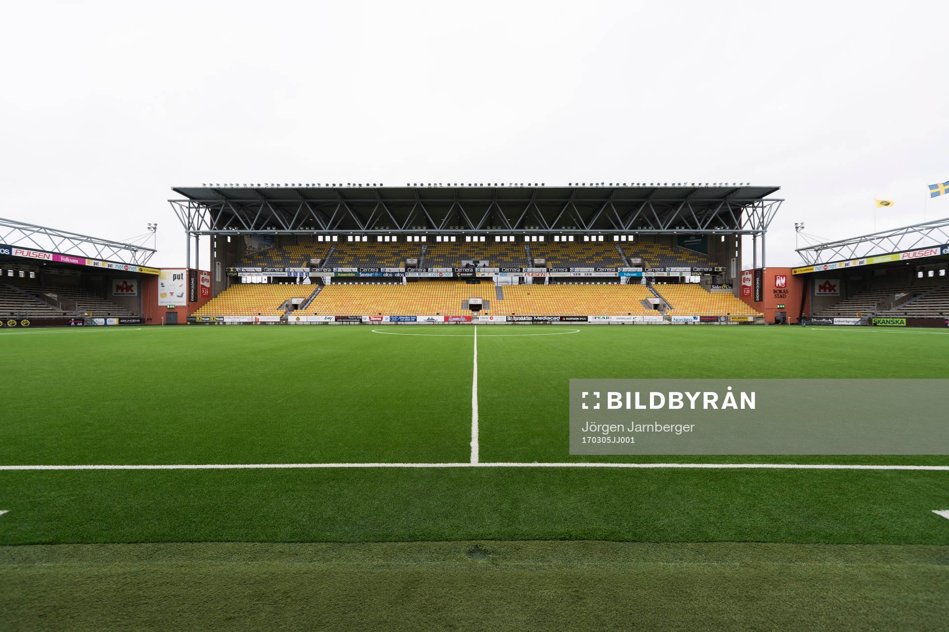 Interiör Borås arena innan fotbollsmatchen i Svenska