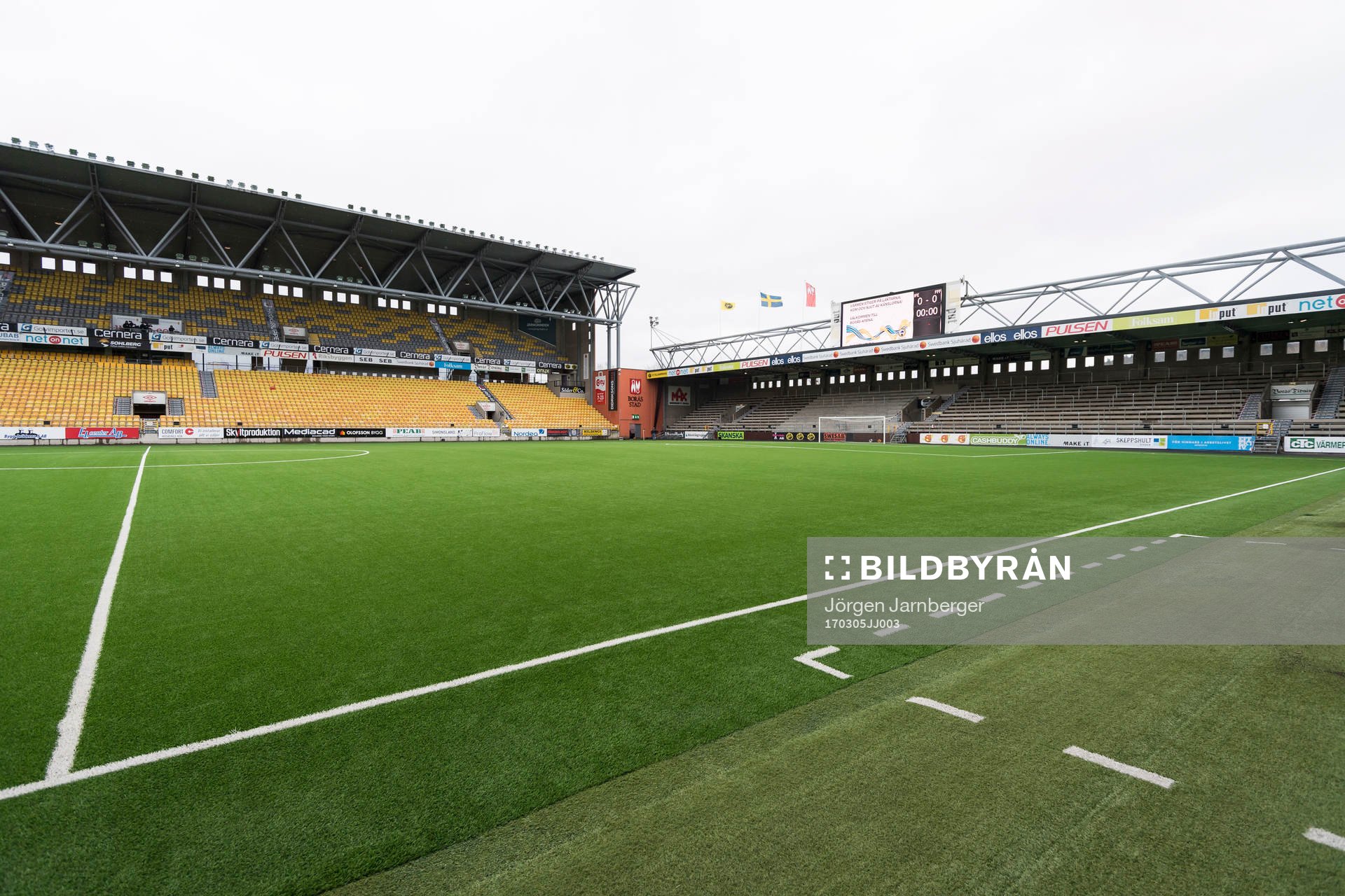Interiör Borås arena innan fotbollsmatchen i Svenska
