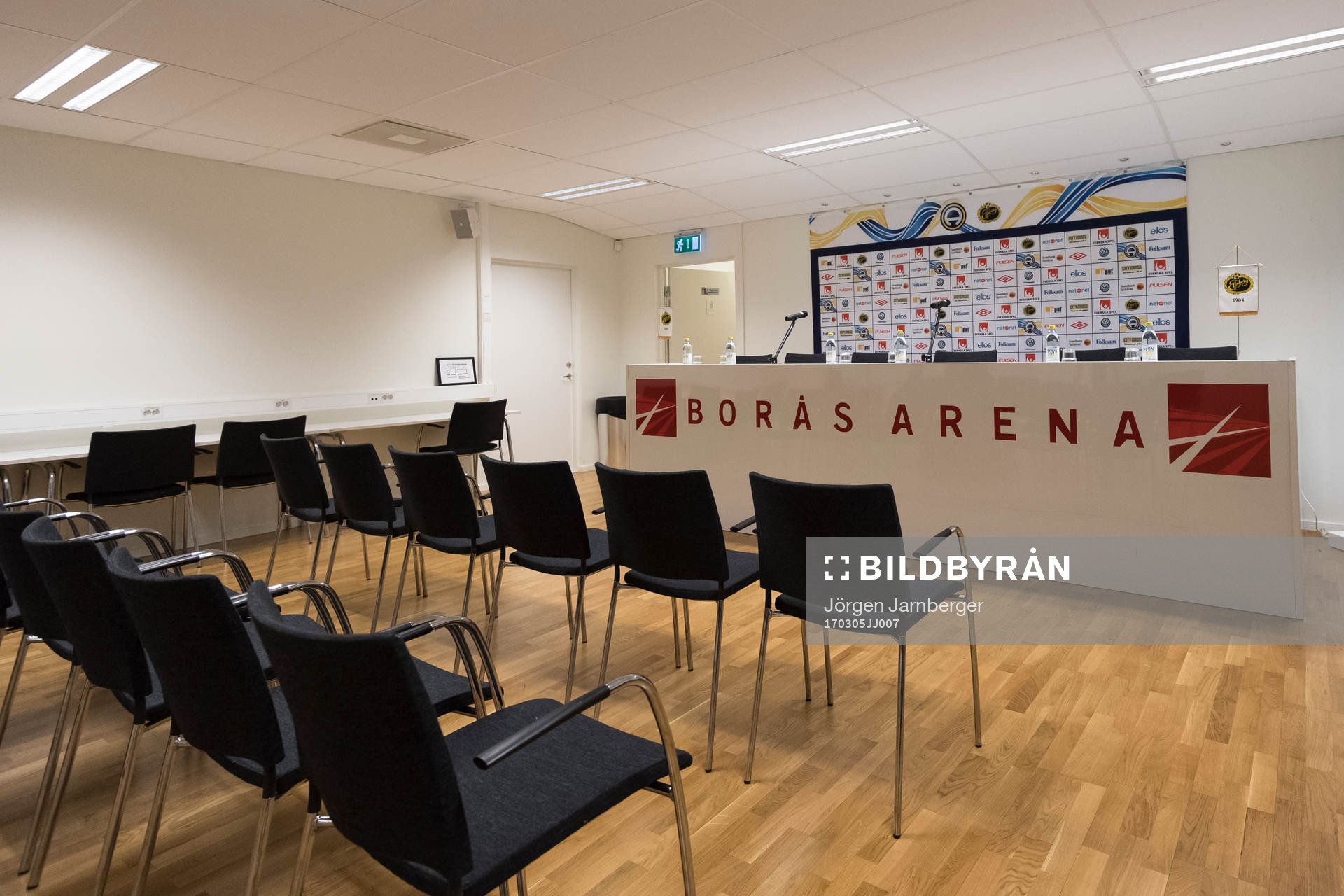 Interiör Borås arena innan fotbollsmatchen i Svenska