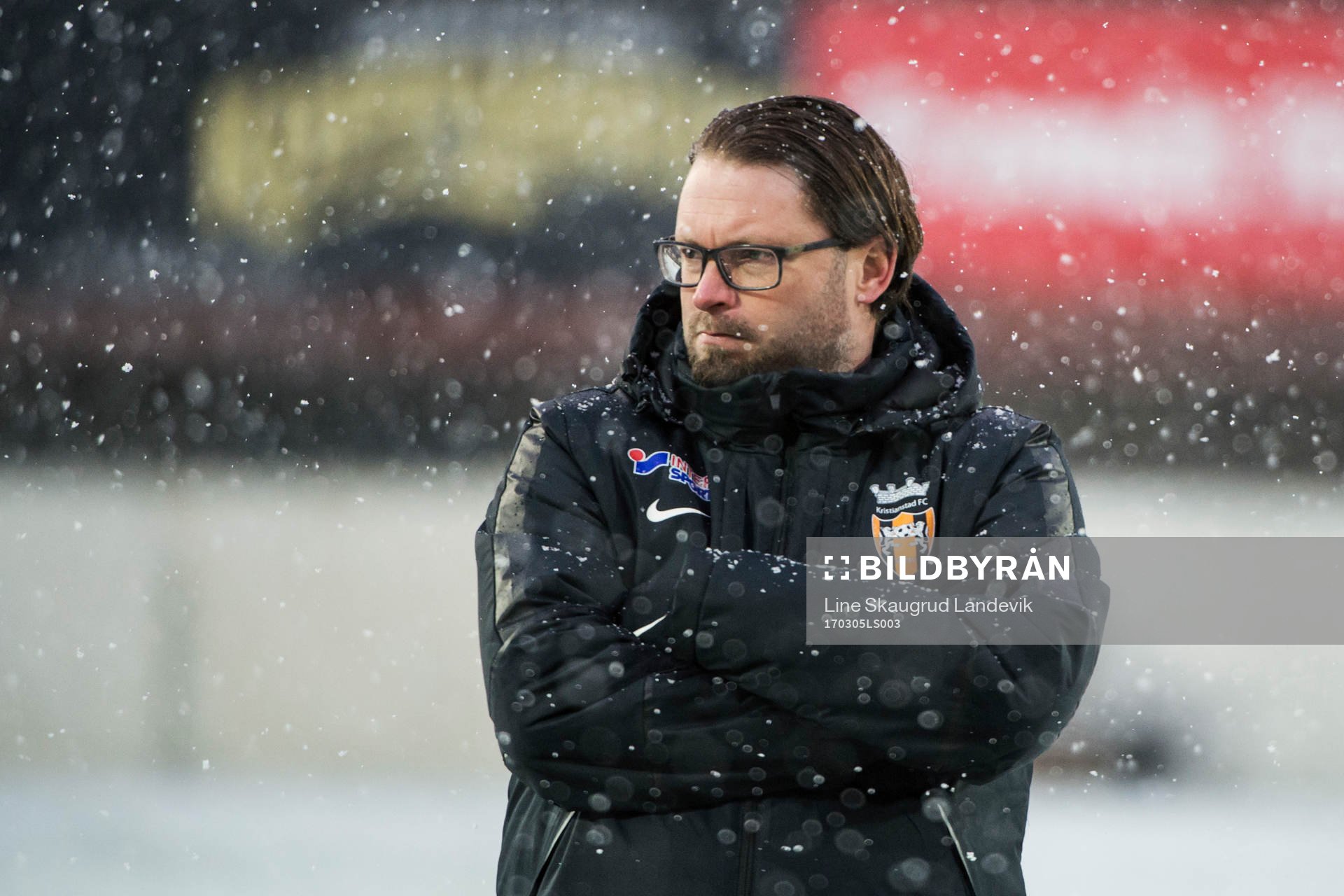 Kristianstad huvudtränare Joakim Persson inför fotbollsmatchen i Svenska Cupen mellan GAIS och Kristianstad FC den 5 mars 2017 i Göteborg.