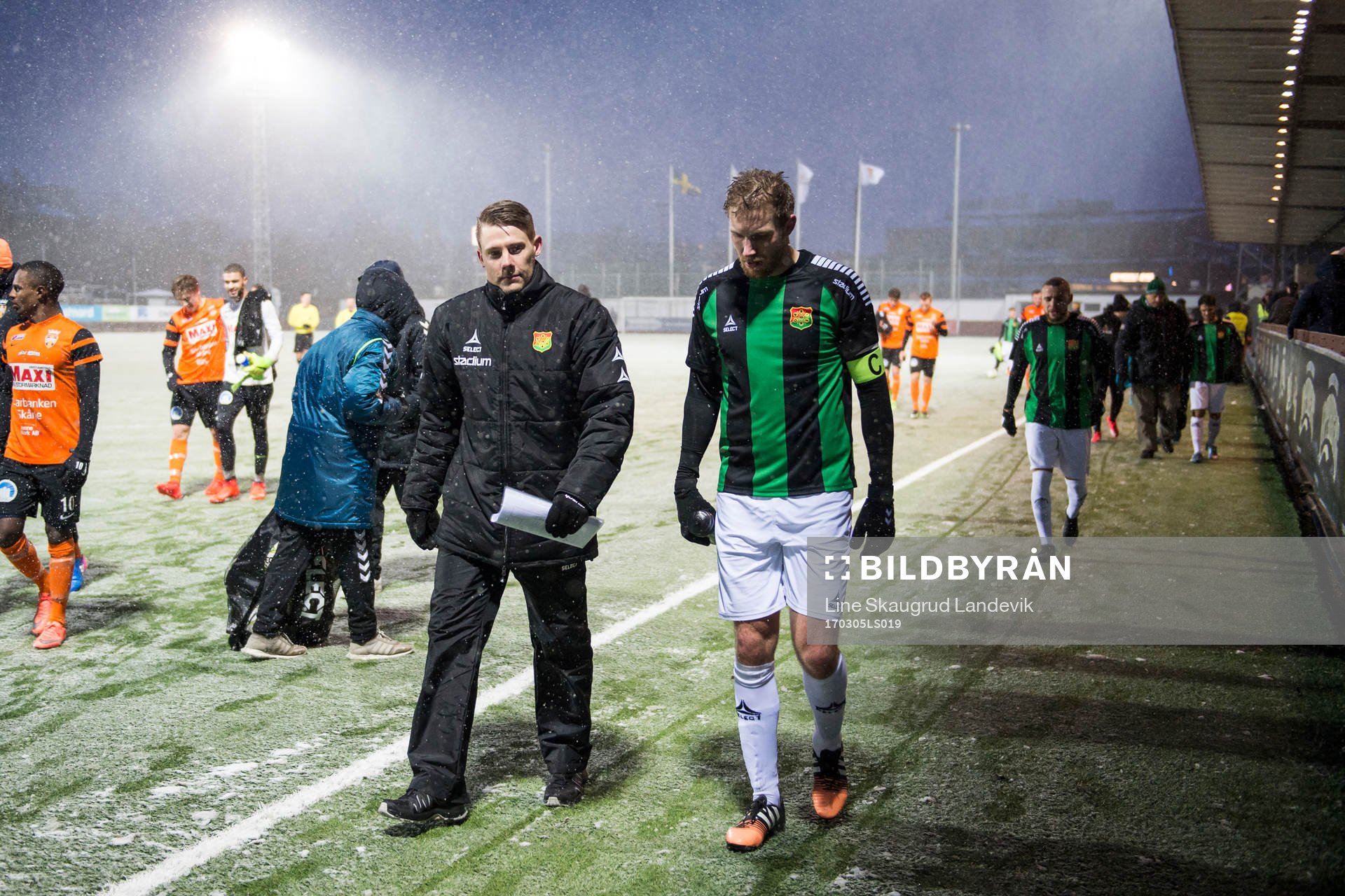GAIS assisterande tränare Patrik Ingelsten och Steven Old efter fotbollsmatchen i Svenska Cupen mellan GAIS och Kristianstad FC den 5 mars 2017 i Göteborg.