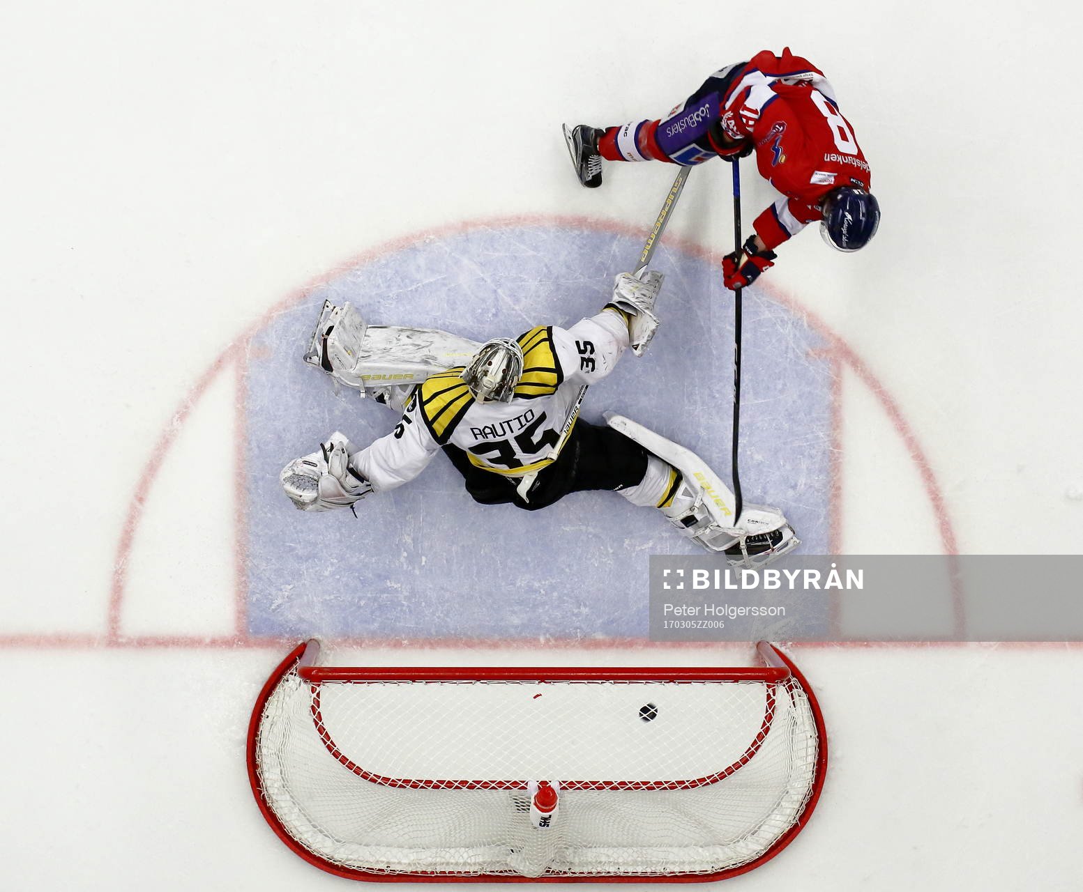 Mål 2-0 av Linköpings Jakob Lilja förbi Brynäs David