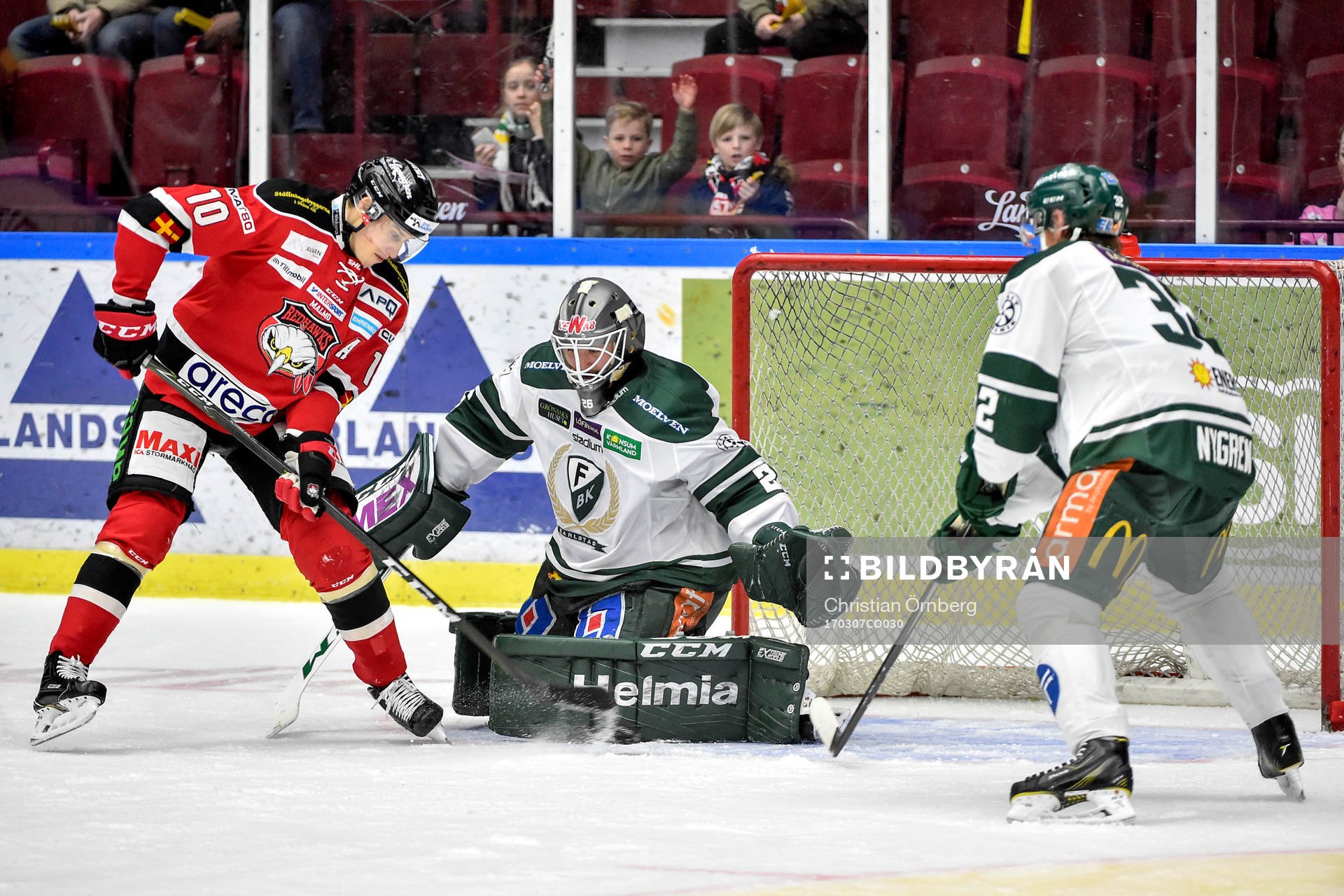 Malmö Redhawks Robin Alvarez gör 2-2 bakom Färjestads
