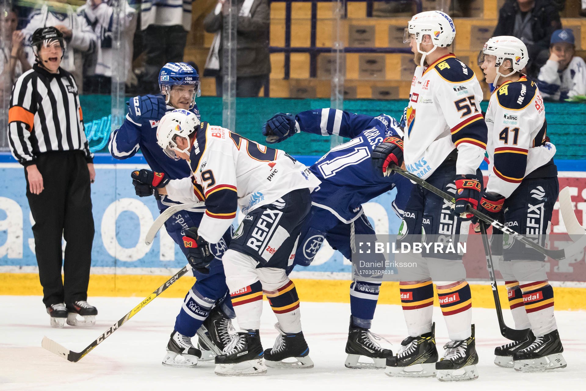 Leksands Johan Olofsson och Djurgårdens Matt Anderson och