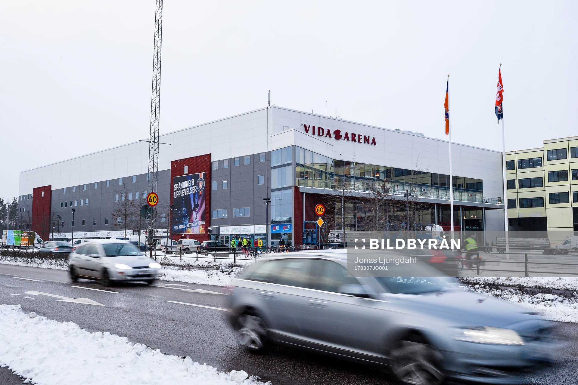 Generell exteriör vy på Vida arena före ishockeymatchen