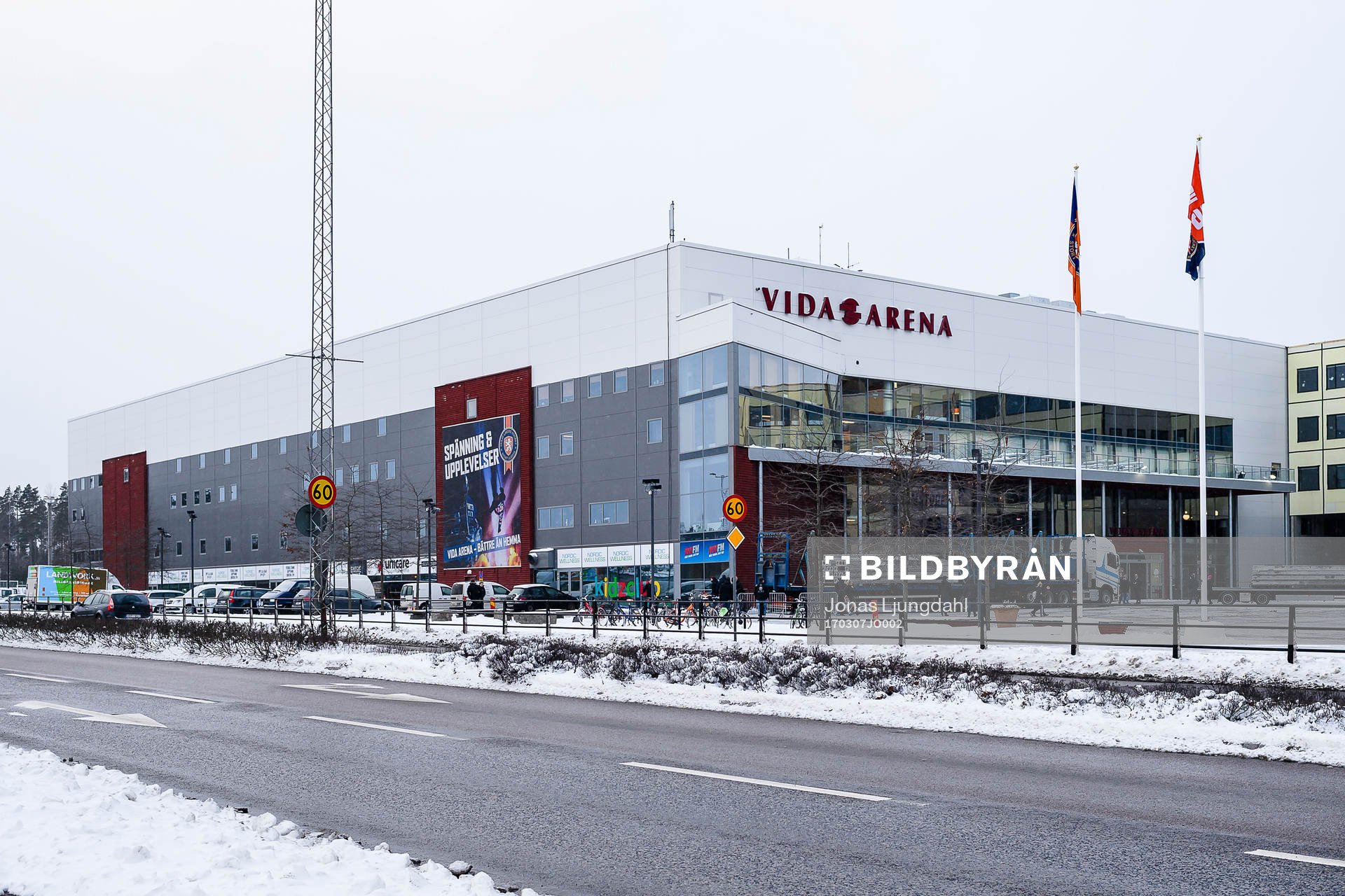 Generell exteriör vy på Vida arena före ishockeymatchen