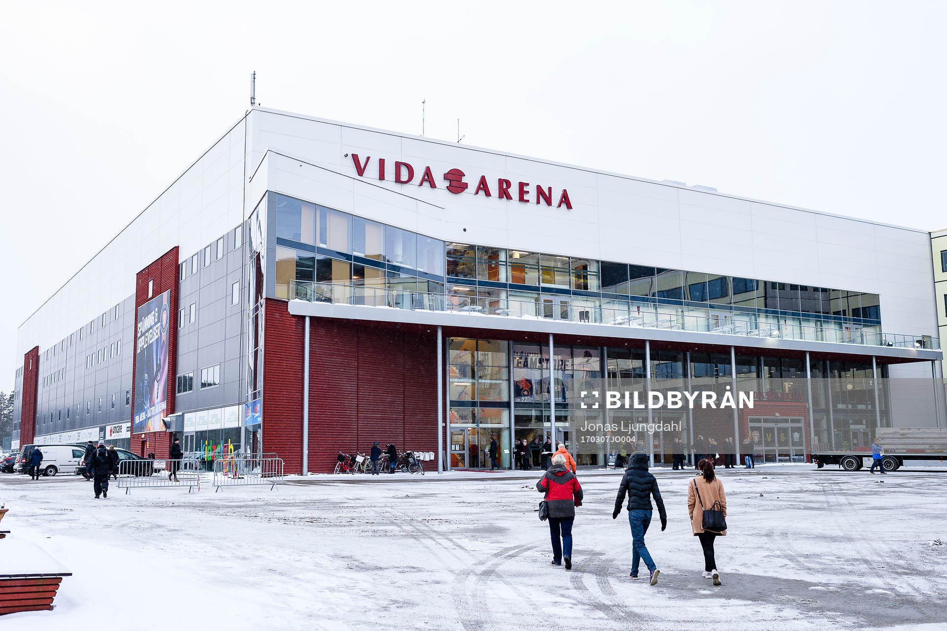Generell exteriör vy på Vida arena före ishockeymatchen