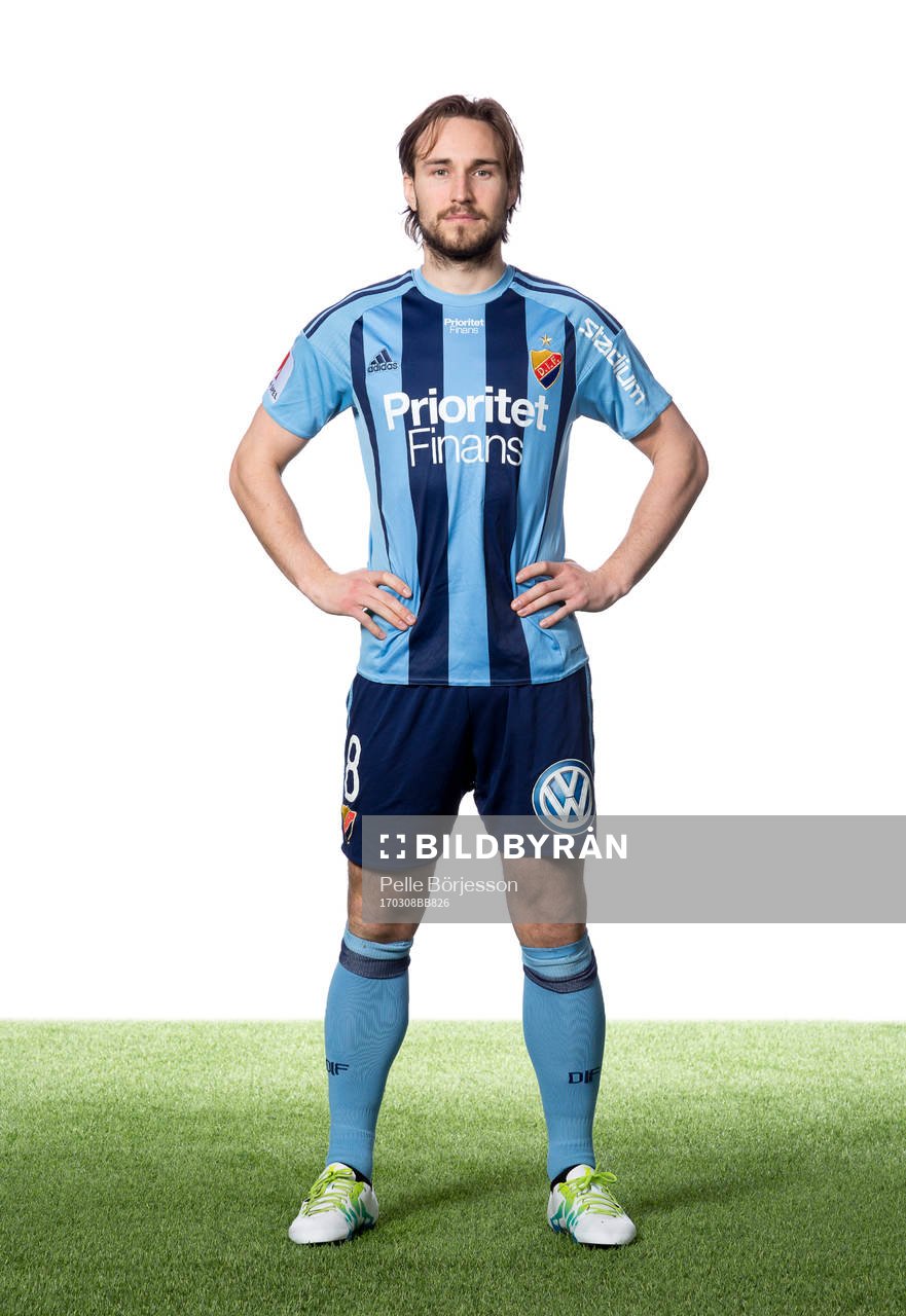 Djurgårdens Kevin Walker poserar för ett porträtt den 8 mars 2017 i Stockholm.