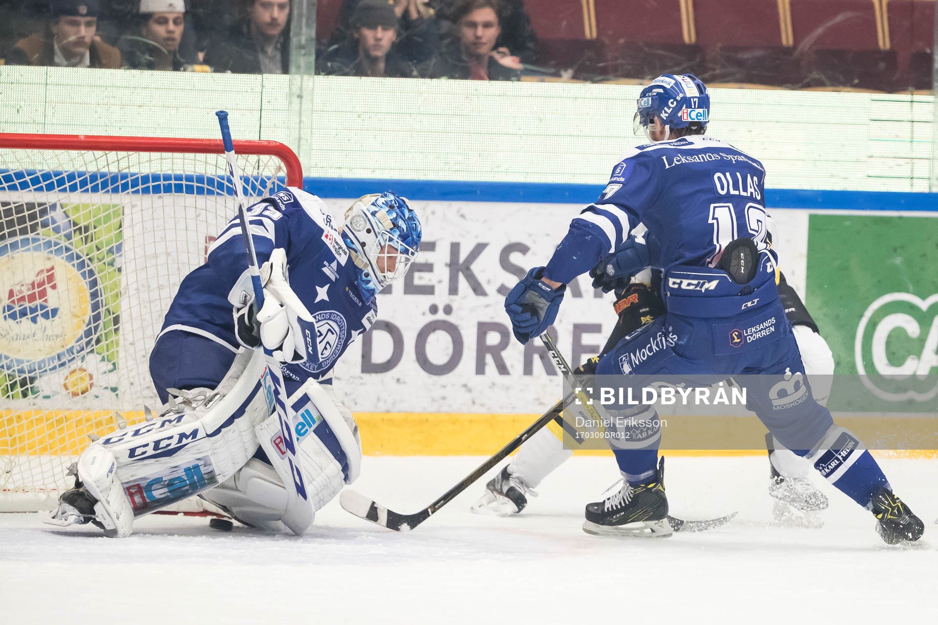 Brynäs Daniel Paille gör 0-2 bakom Leksands målvakt Atte