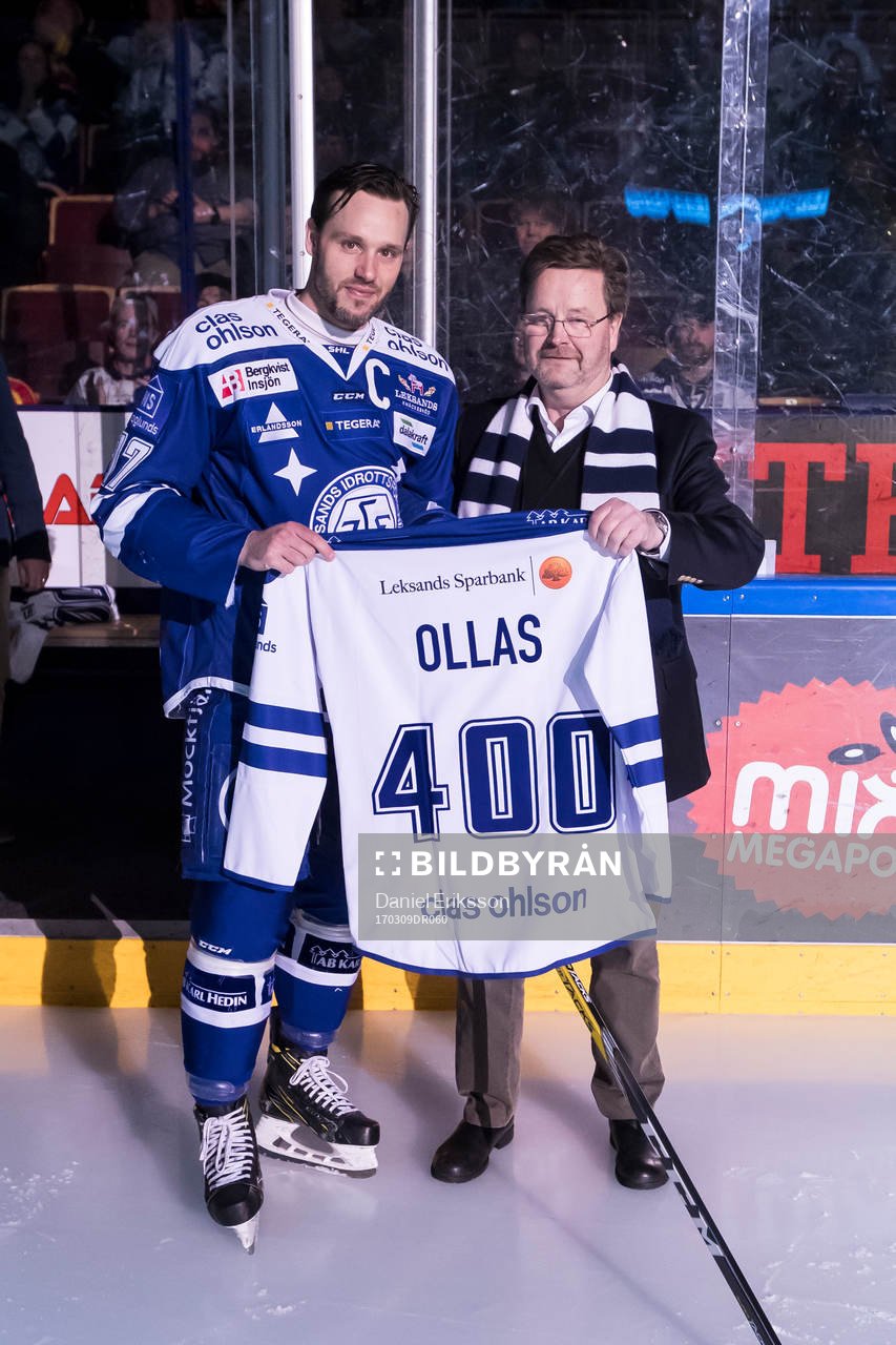Leksands Jesper Ollas hyllas för 400 matcher innan