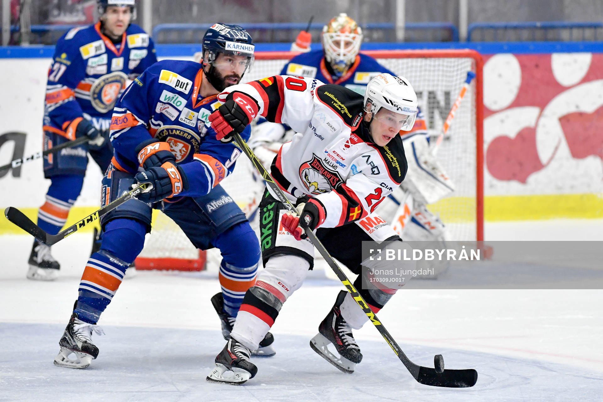 Malmö Redhawks Erik Forssell och Växjös Josh Hennessy