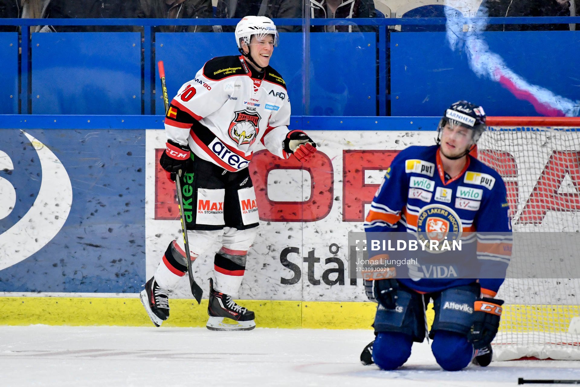 Malmö Redhawks Erik Forssell jublar