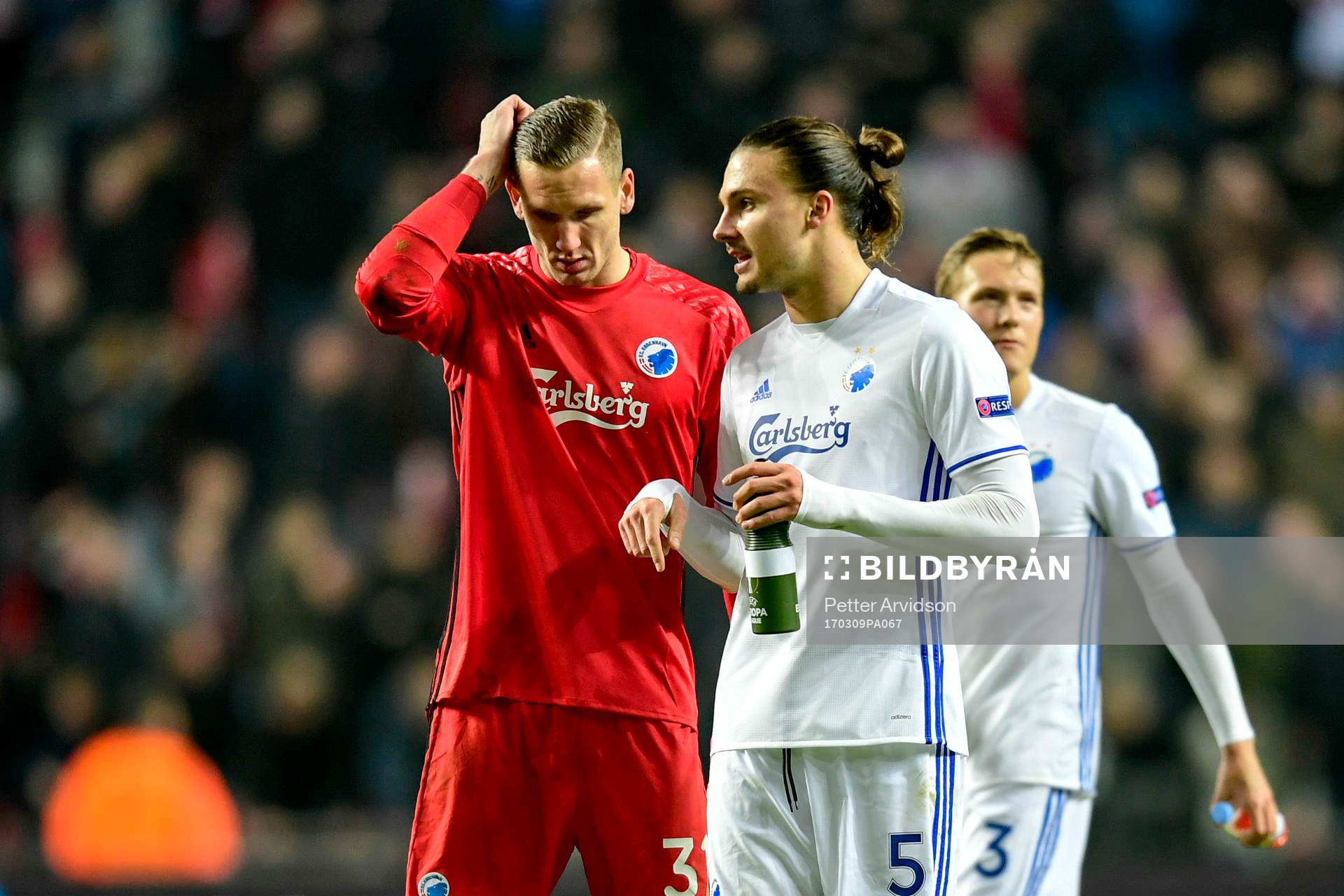 FC Köpenhamns målvakt Robin Olsen, Erik Johansson och