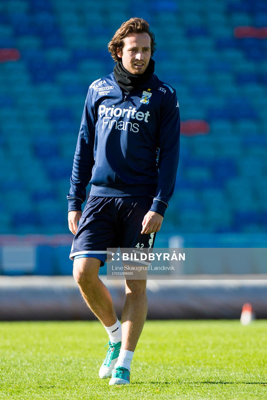 Mikkel Diskerud tränar med IFK Göteborg den 10 mars 2017 i Göteborg.